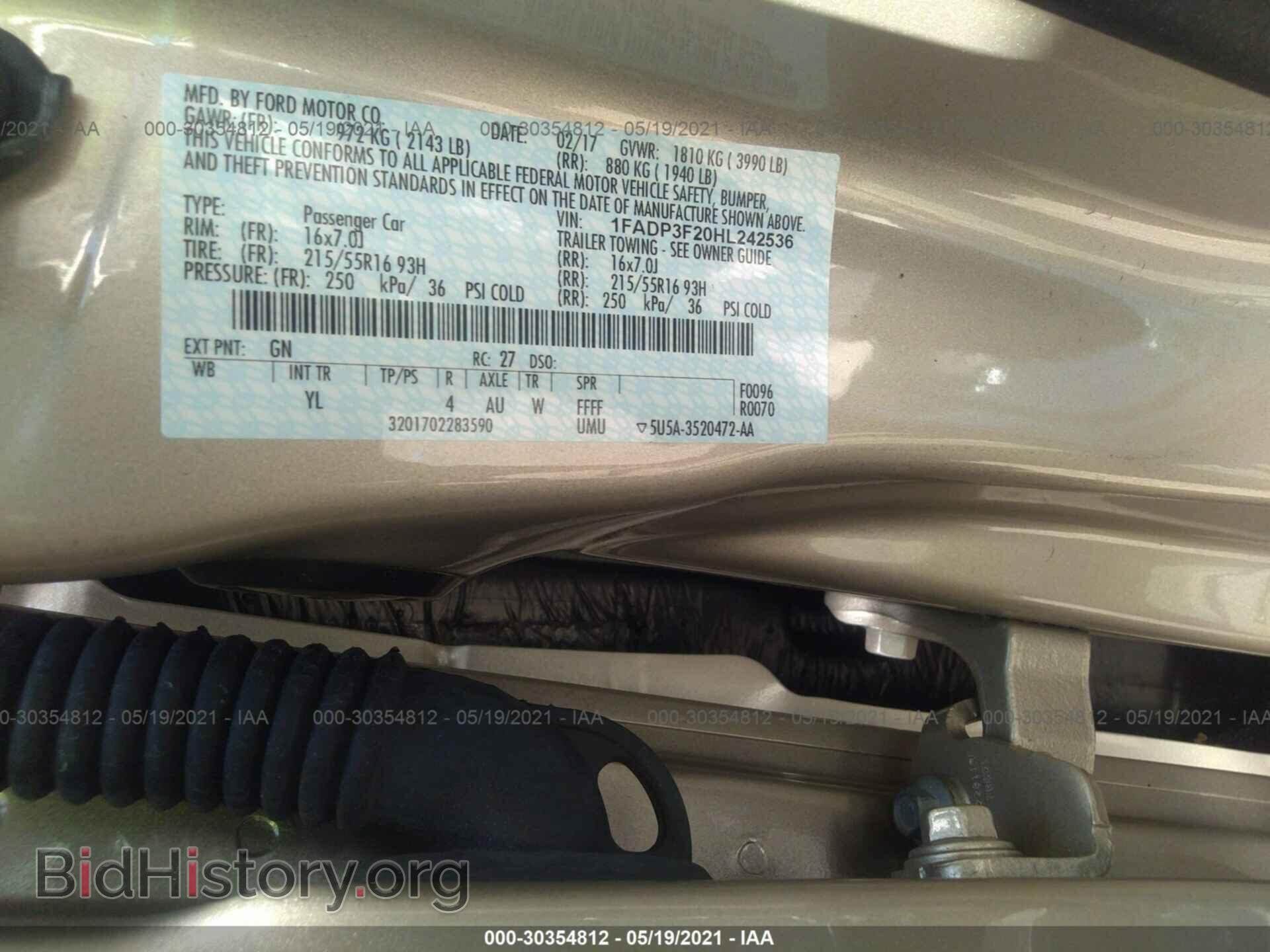 2017 FORD FOCUS - VIN: 1FADP3F20HL242536 - Photo 9
