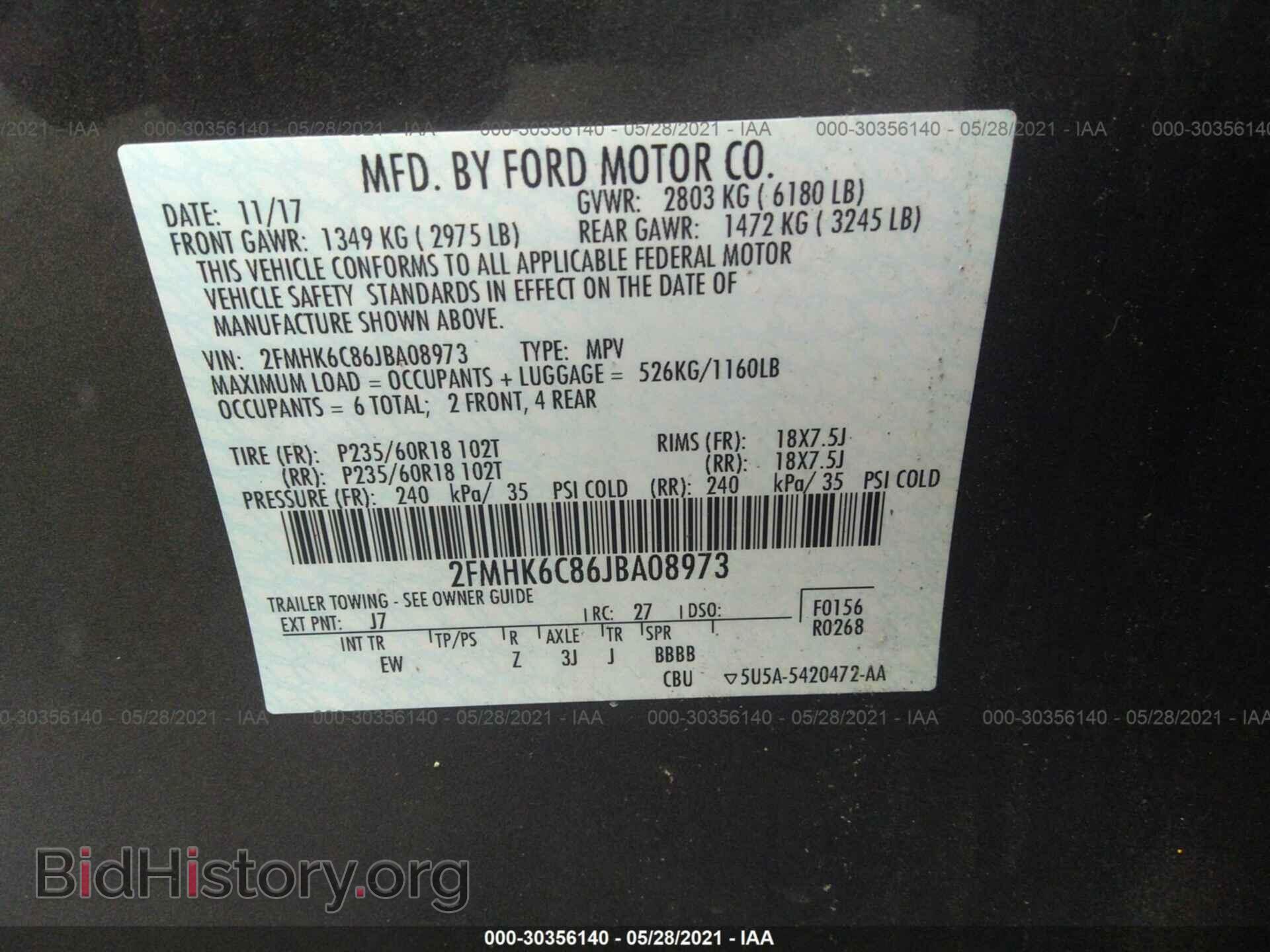 2018 FORD FLEX - VIN: 2FMHK6C86JBA08973 - Photo 9