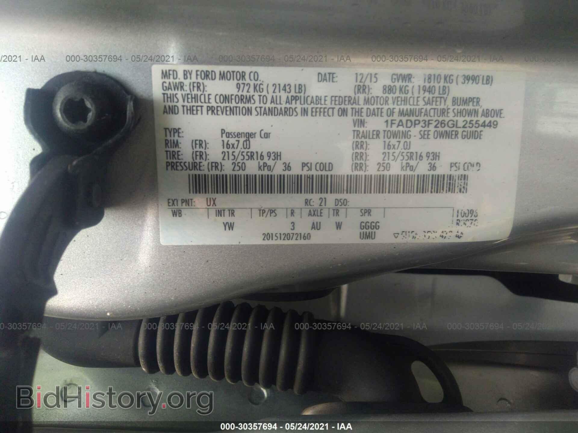 2016 FORD FOCUS - VIN: 1FADP3F26GL255449 - Фото 9