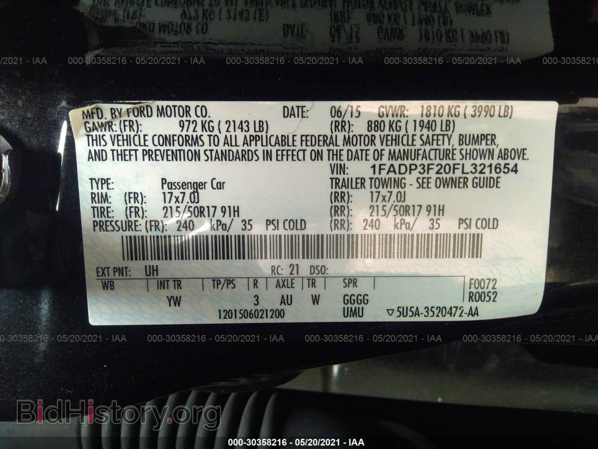 2015 FORD FOCUS - VIN: 1FADP3F20FL321654 - Фото 9