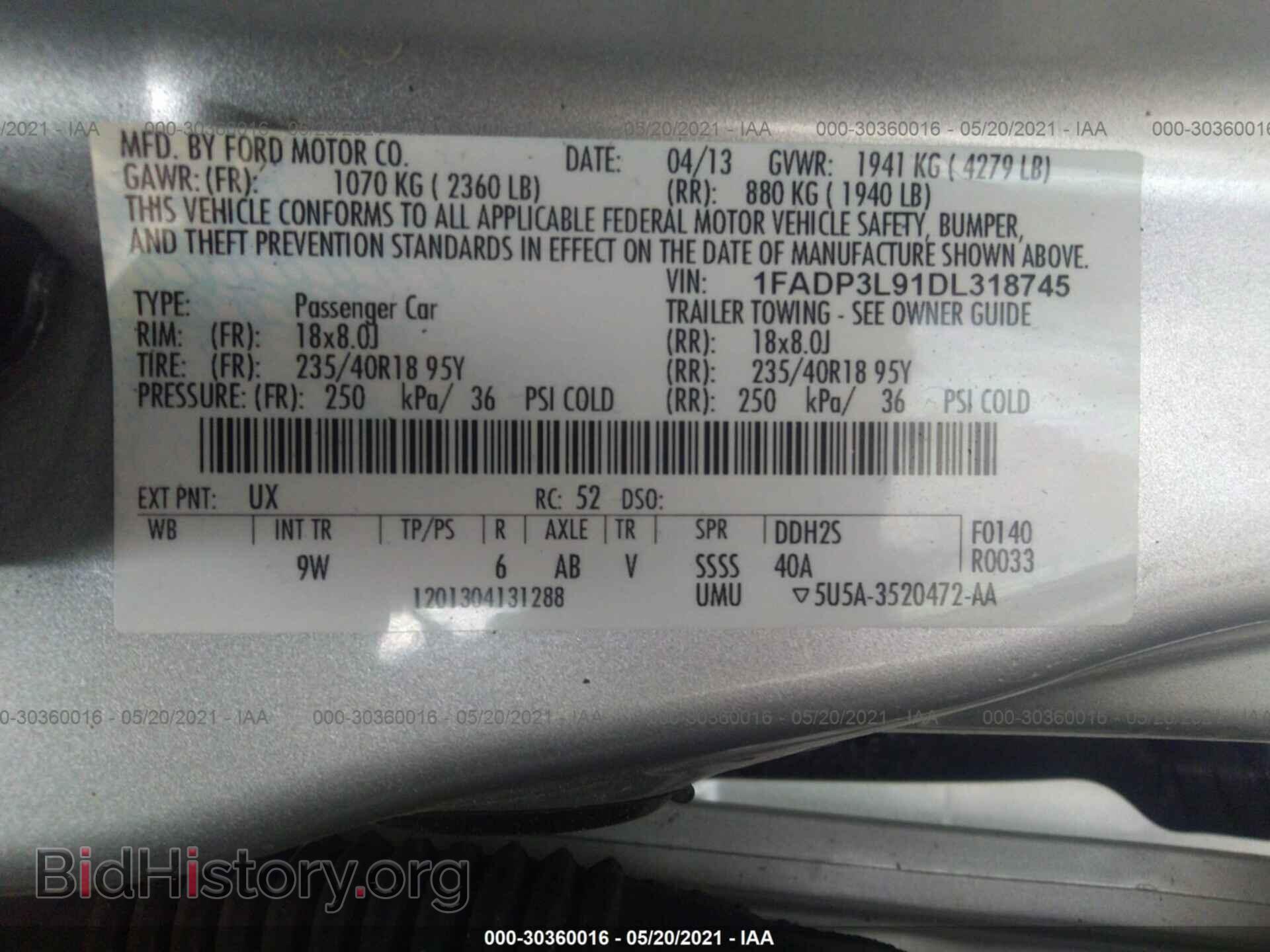 2013 FORD FOCUS - VIN: 1FADP3L91DL318745 - Фото 9