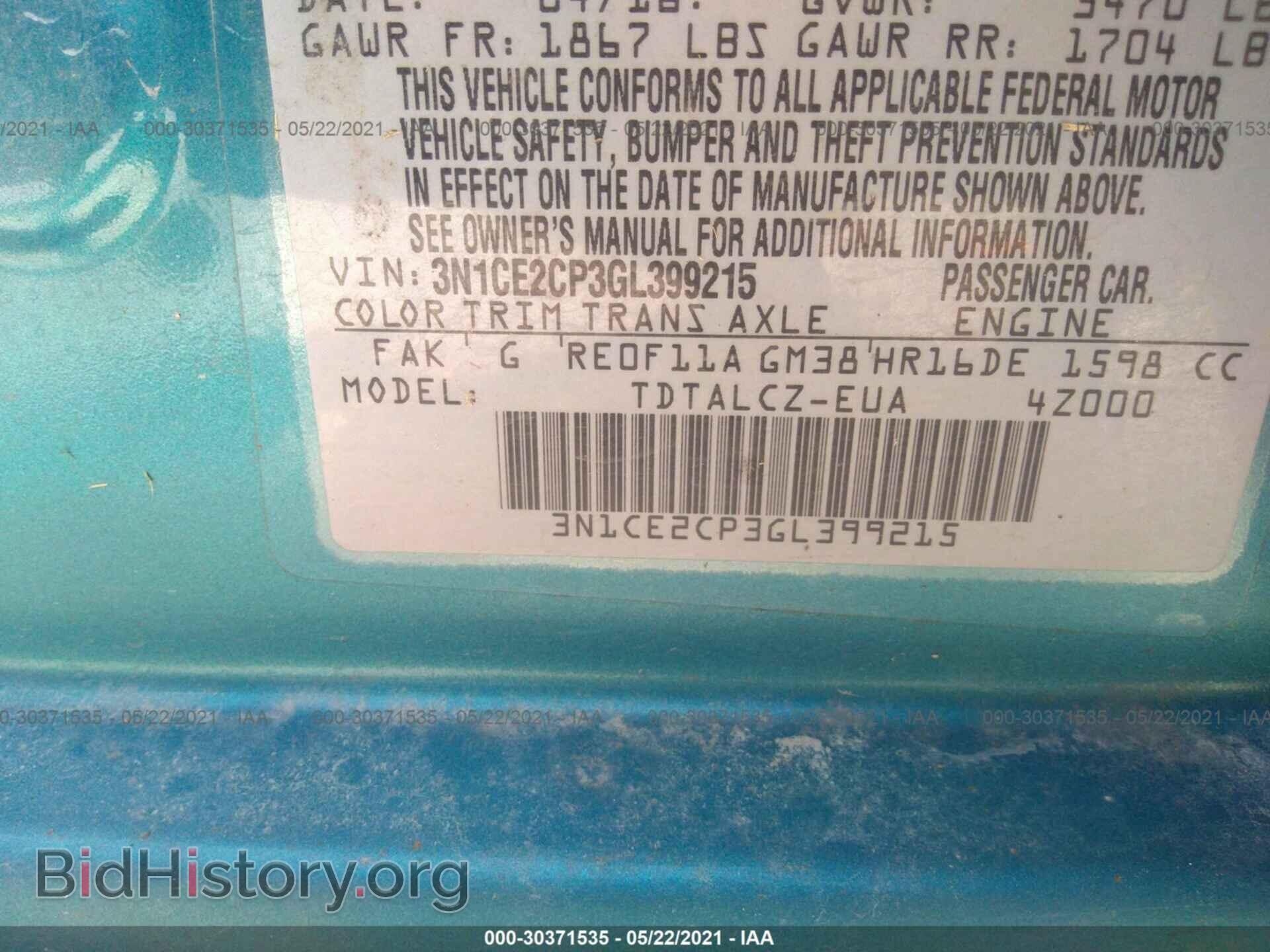 2016 NISSAN VERSA NOTE - VIN: 3N1CE2CP3GL399215 - Фото 9