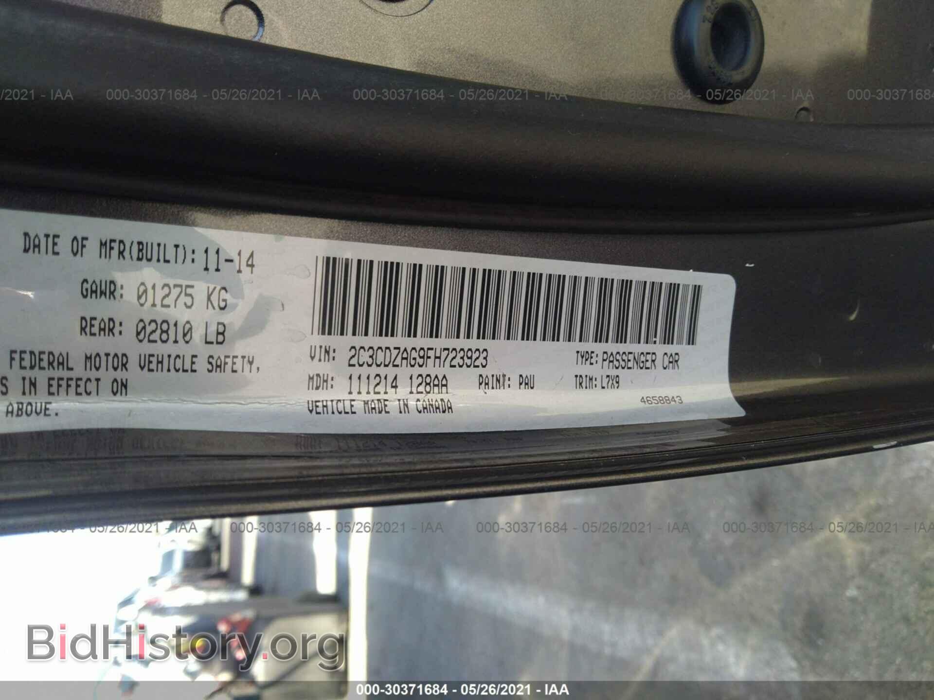 2015 DODGE CHALLENGER - VIN: 2C3CDZAG9FH723923 - Photo 9