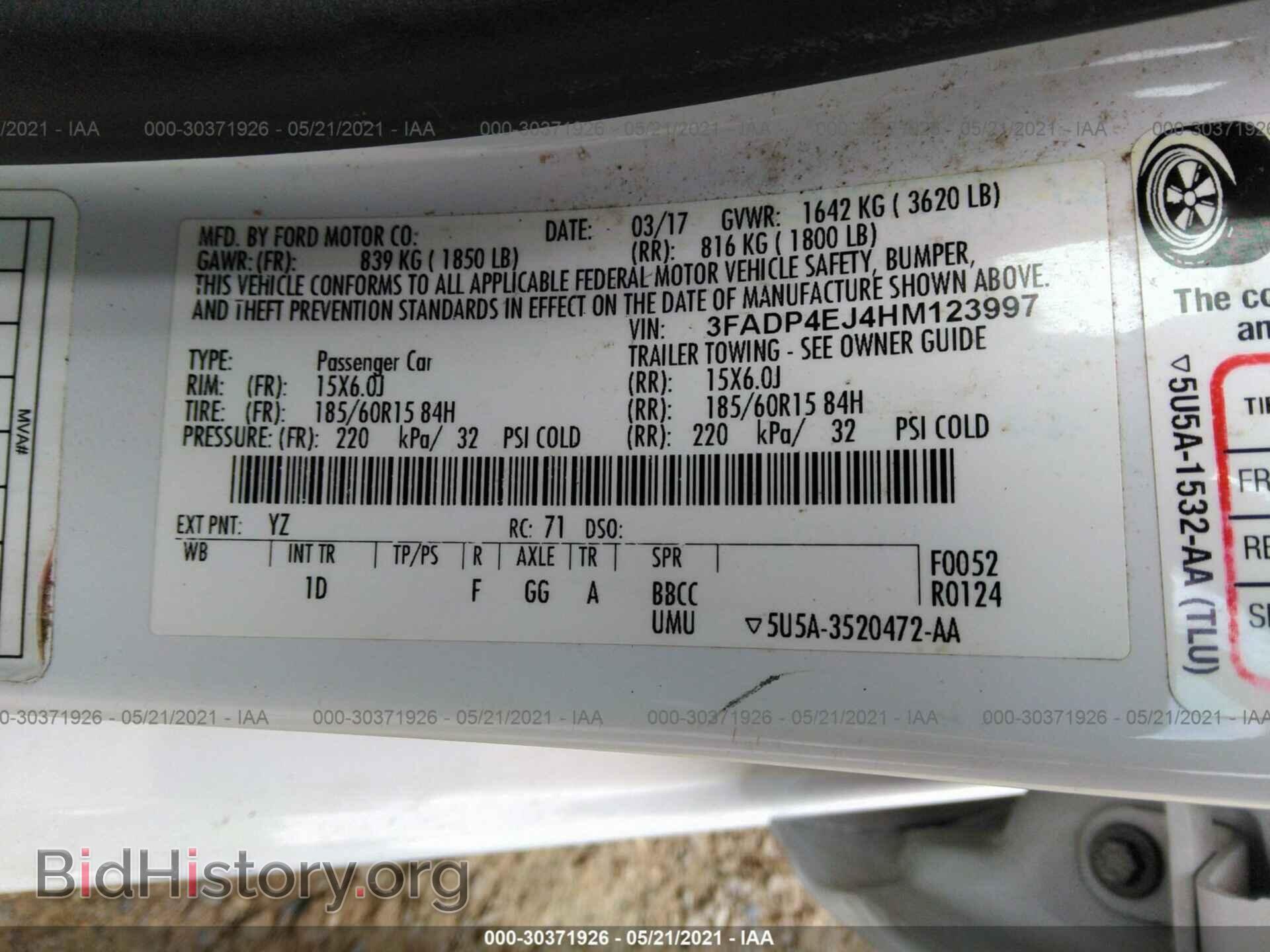 2017 FORD FIESTA - VIN: 3FADP4EJ4HM123997 - Фото 9