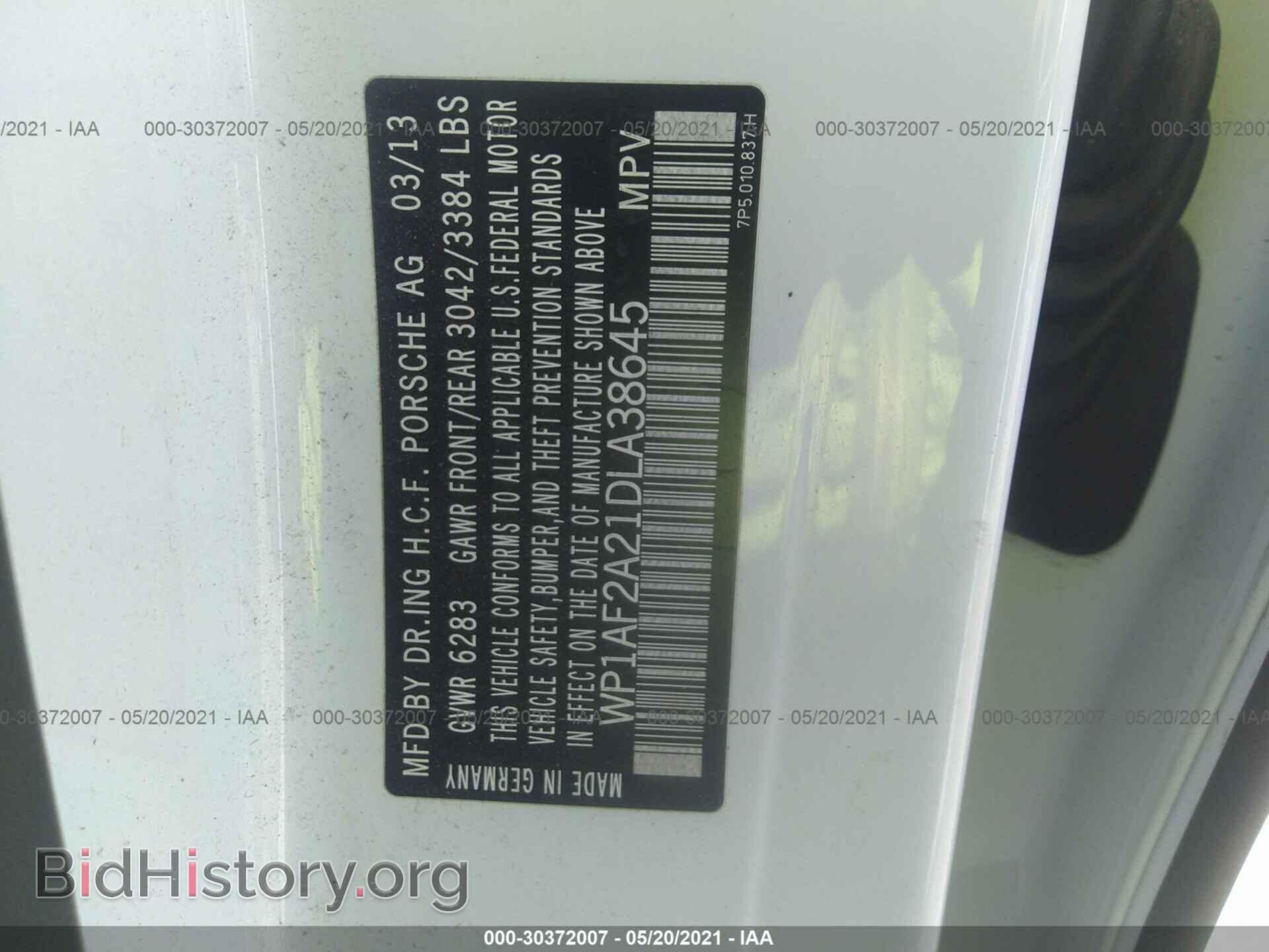 2013 PORSCHE CAYENNE - VIN: WP1AF2A21DLA38645 - Фото 9