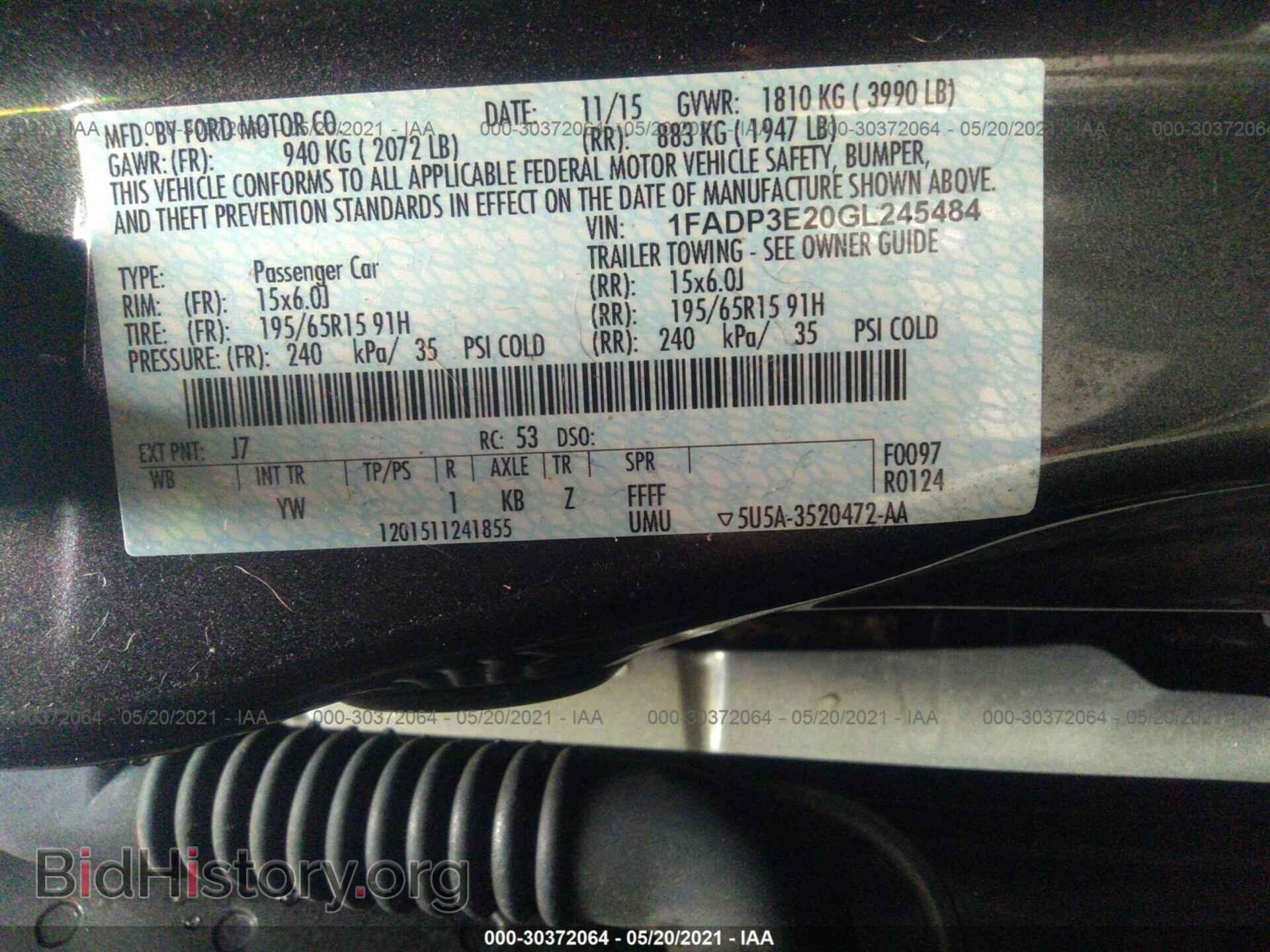2016 FORD FOCUS - VIN: 1FADP3E20GL245484 - Фото 9