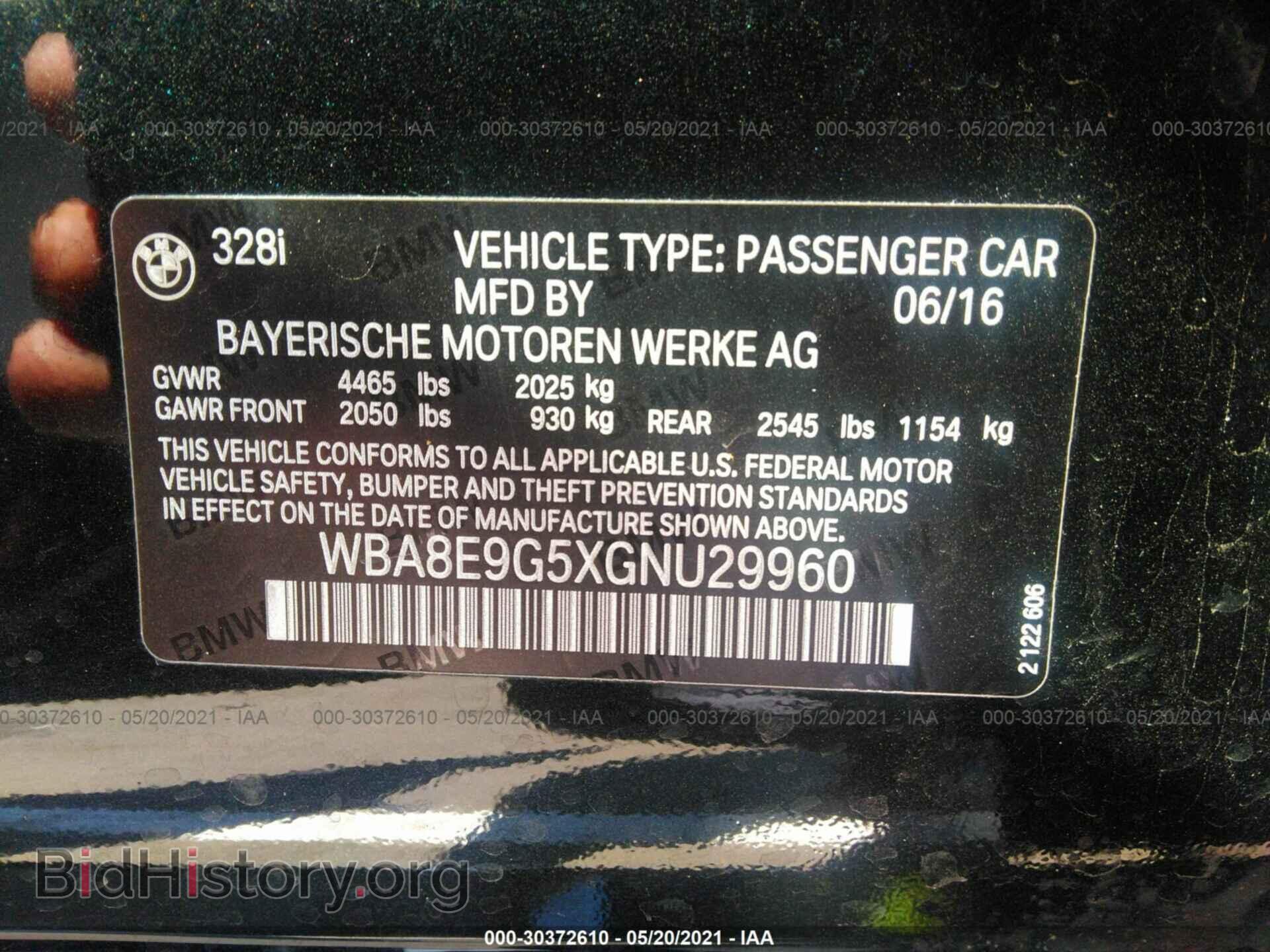 2016 BMW 3 SERIES - VIN: WBA8E9G5XGNU29960 - Фото 9