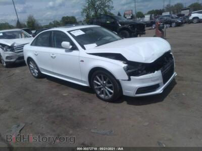 2014 Audi A4 Premium Plus, белый — VIN WAUFFAFL0EA056566, IAAI