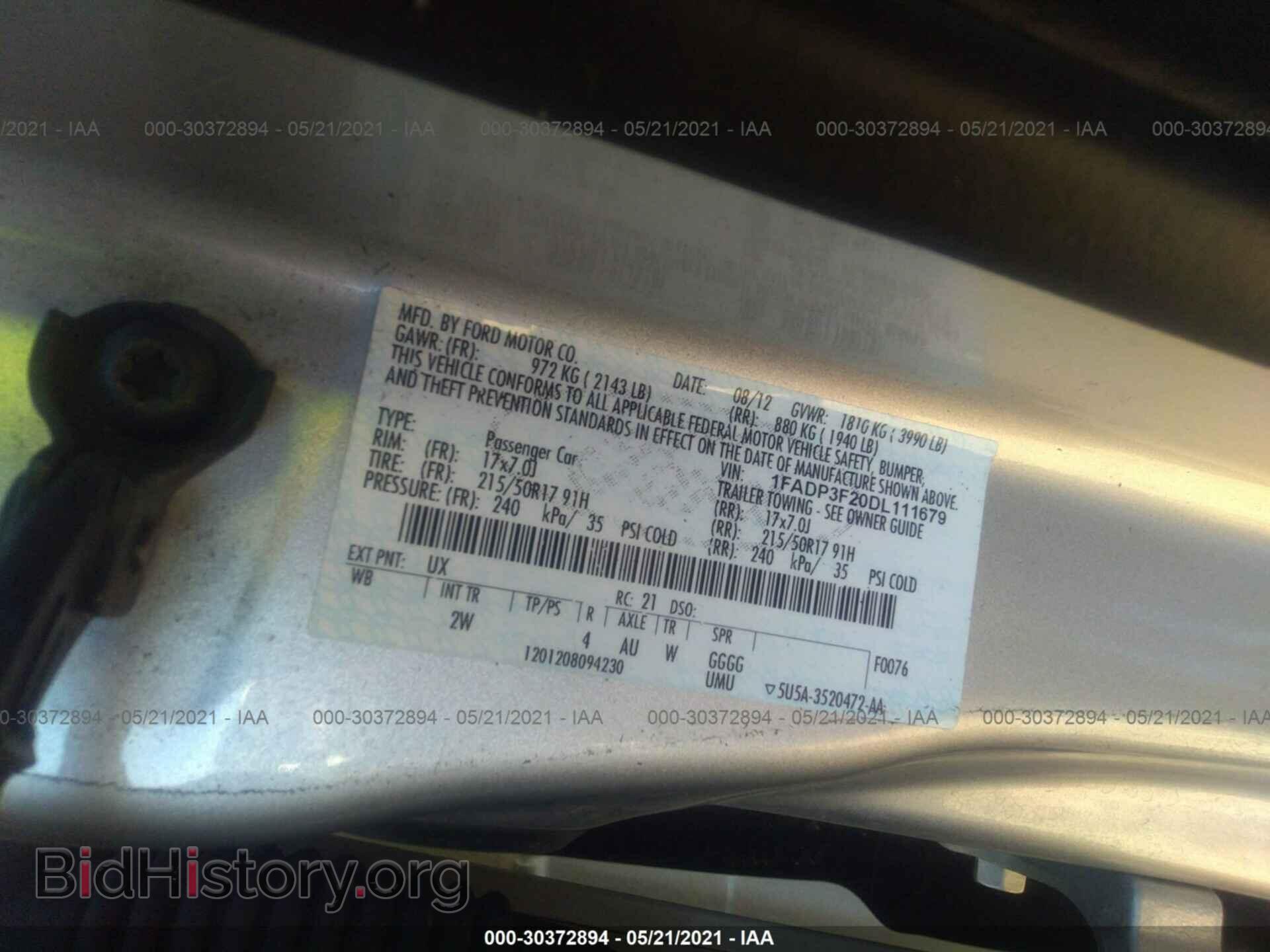 2013 FORD FOCUS - VIN: 1FADP3F20DL111679 - Фото 9