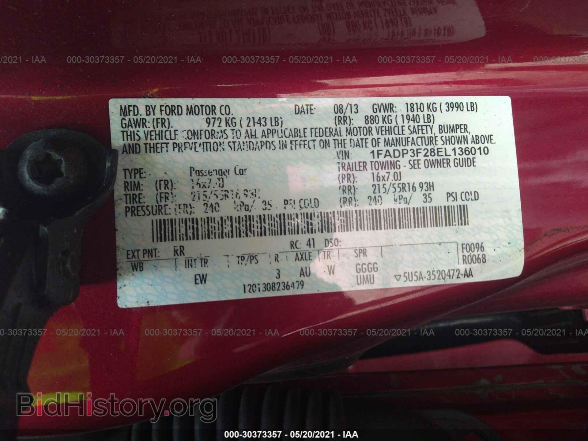 2014 FORD FOCUS - VIN: 1FADP3F28EL136010 - Фото 9
