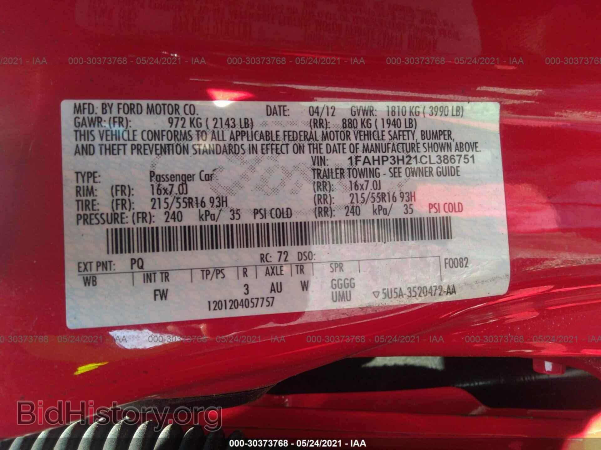 2012 FORD FOCUS - VIN: 1FAHP3H21CL386751 - Photo 9