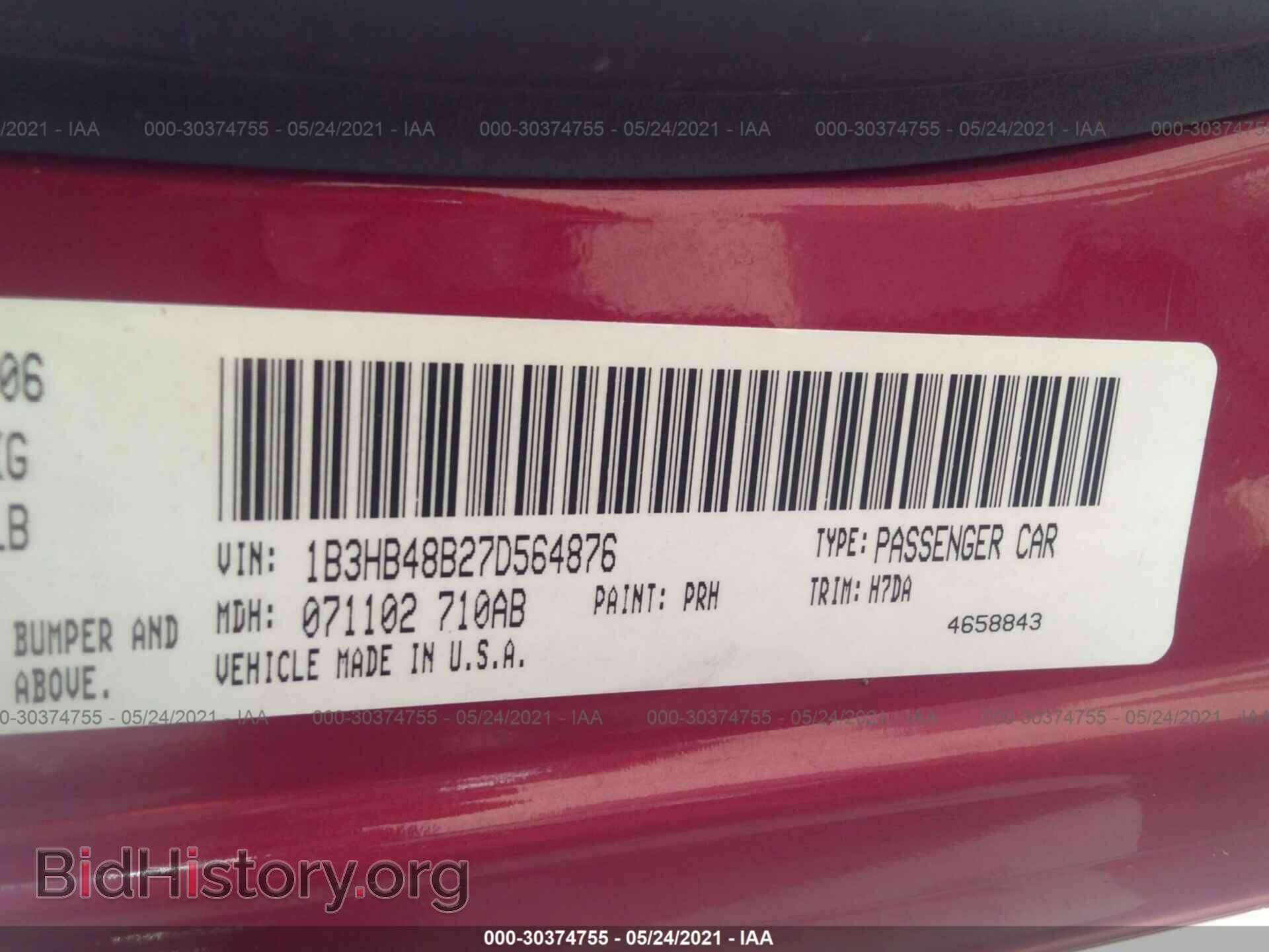 2007 DODGE CALIBER - VIN: 1B3HB48B27D564876 - Photo 9