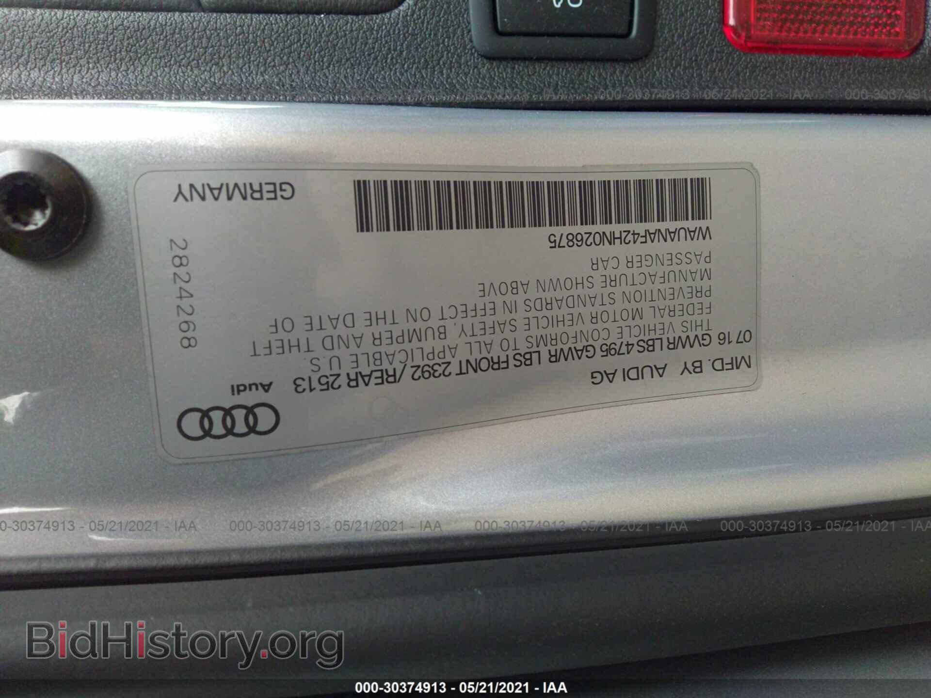 2017 AUDI A4 - VIN: WAUANAF42HN026875 - Фото 9