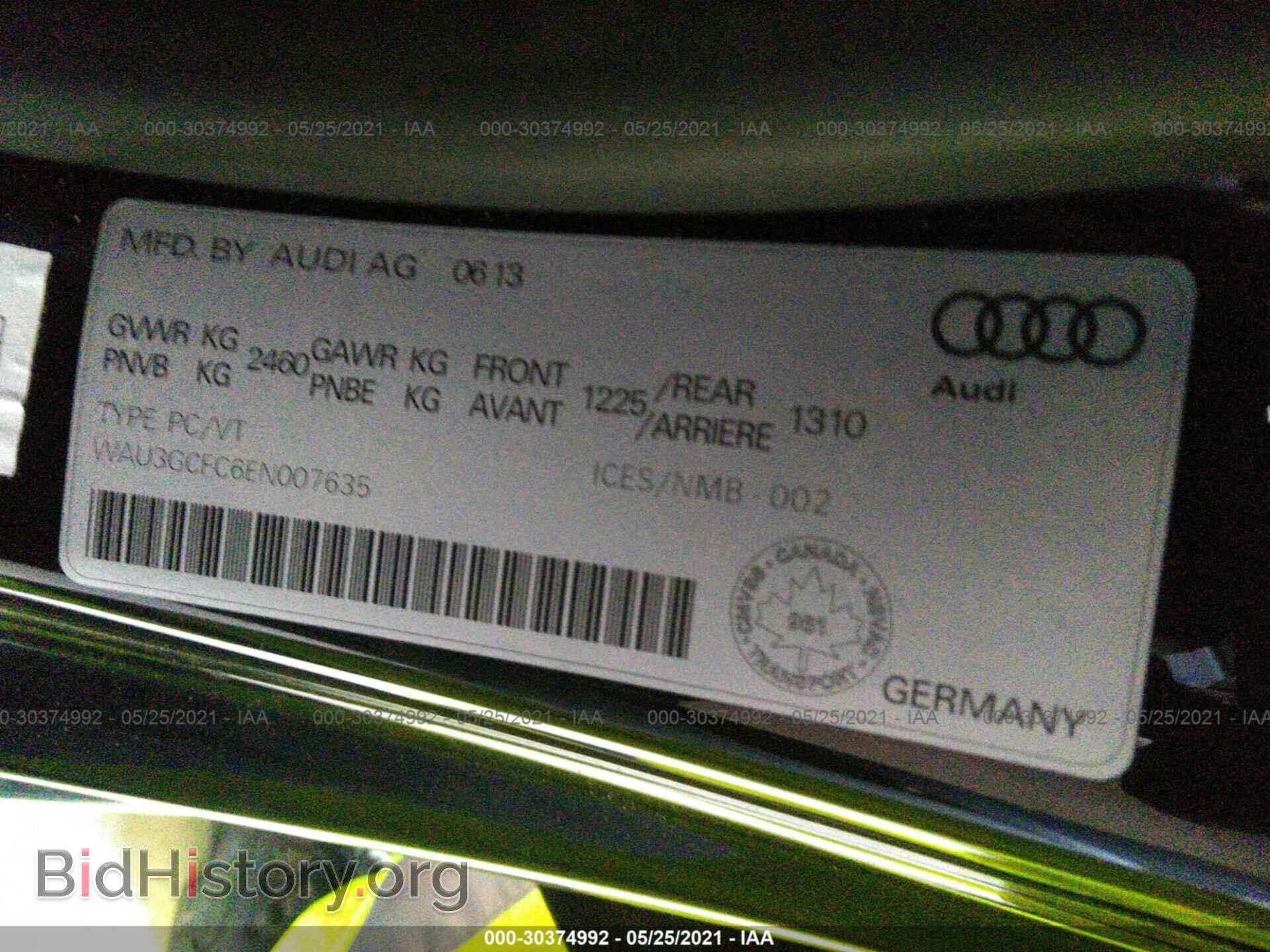 2014 AUDI A7 - VIN: WAU3GCFC6EN007635 - Photo 9