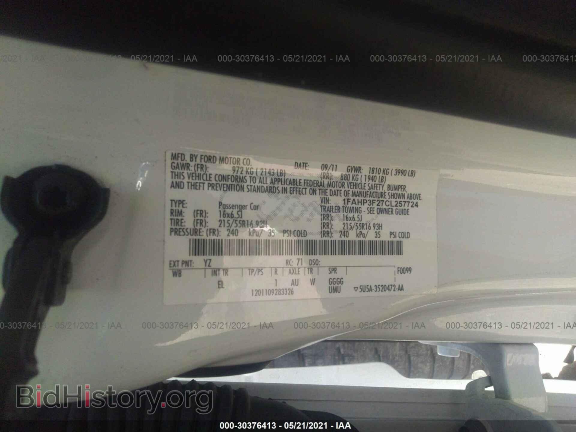2012 FORD FOCUS - VIN: 1FAHP3F27CL257724 - Фото 9