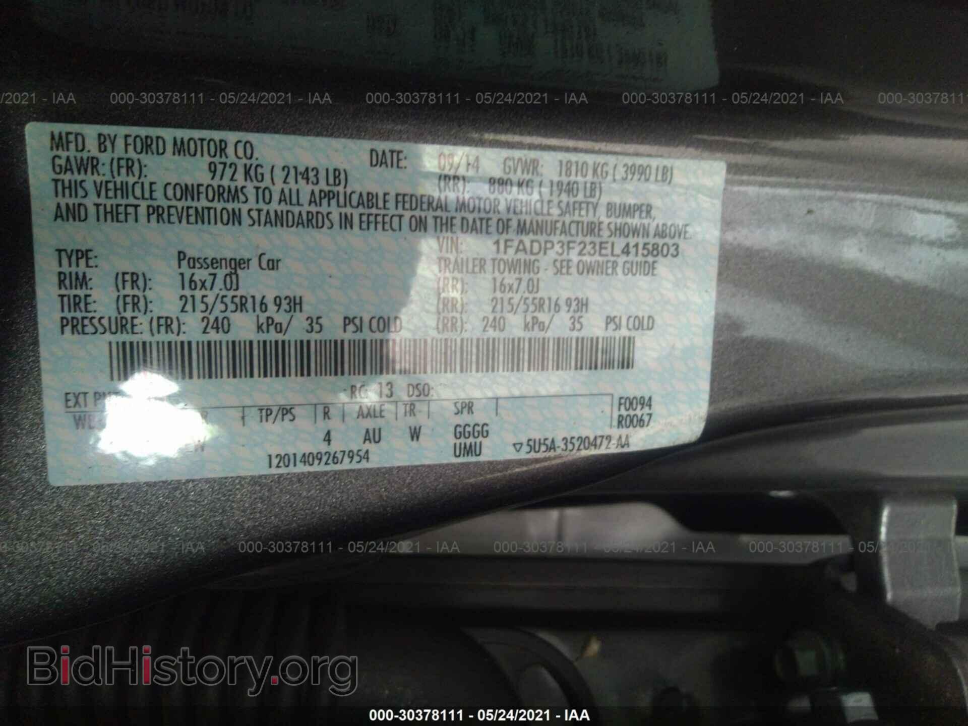2014 FORD FOCUS - VIN: 1FADP3F23EL415803 - Photo 9