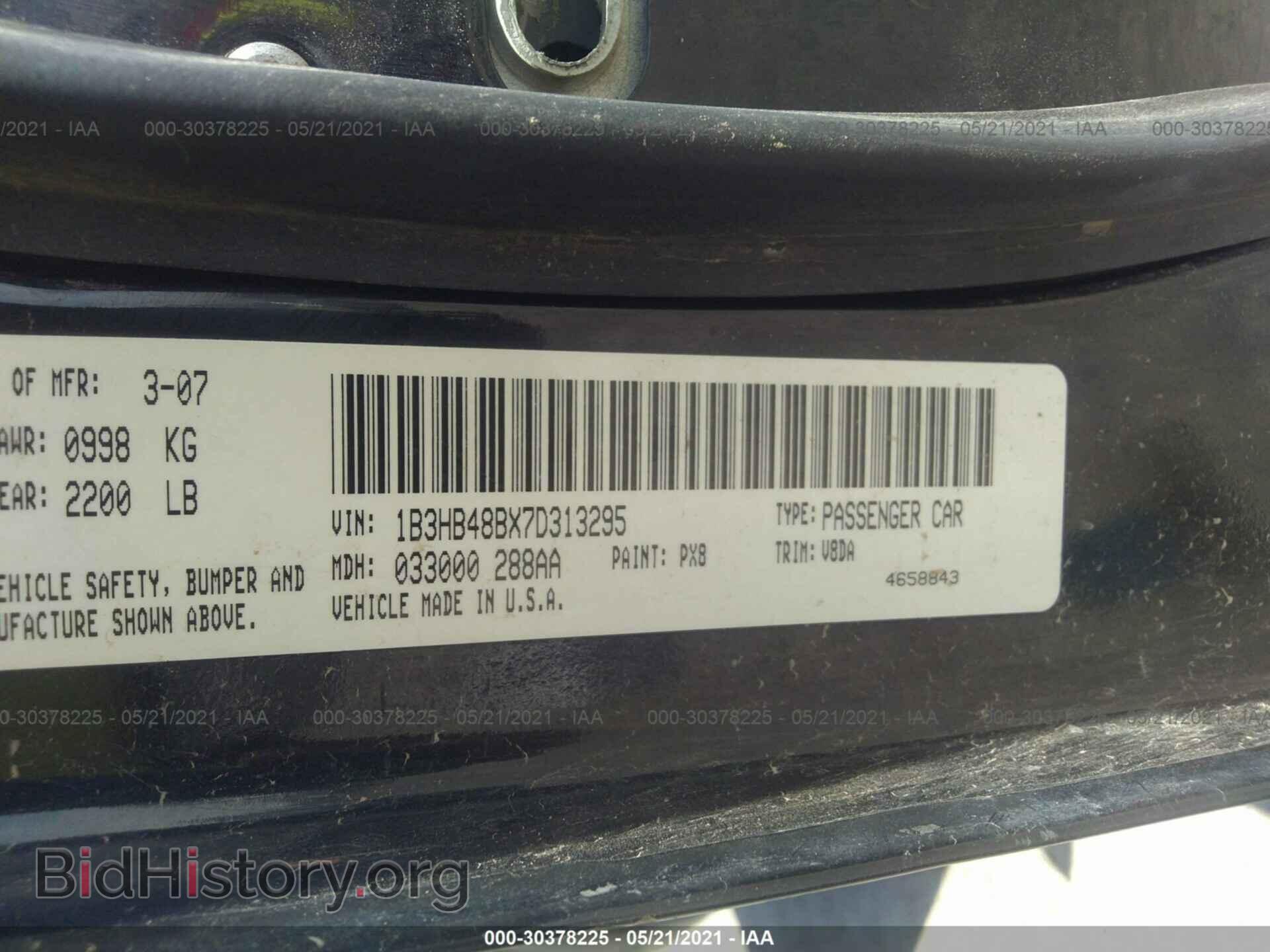 2007 DODGE CALIBER - VIN: 1B3HB48BX7D313295 - Фото 9