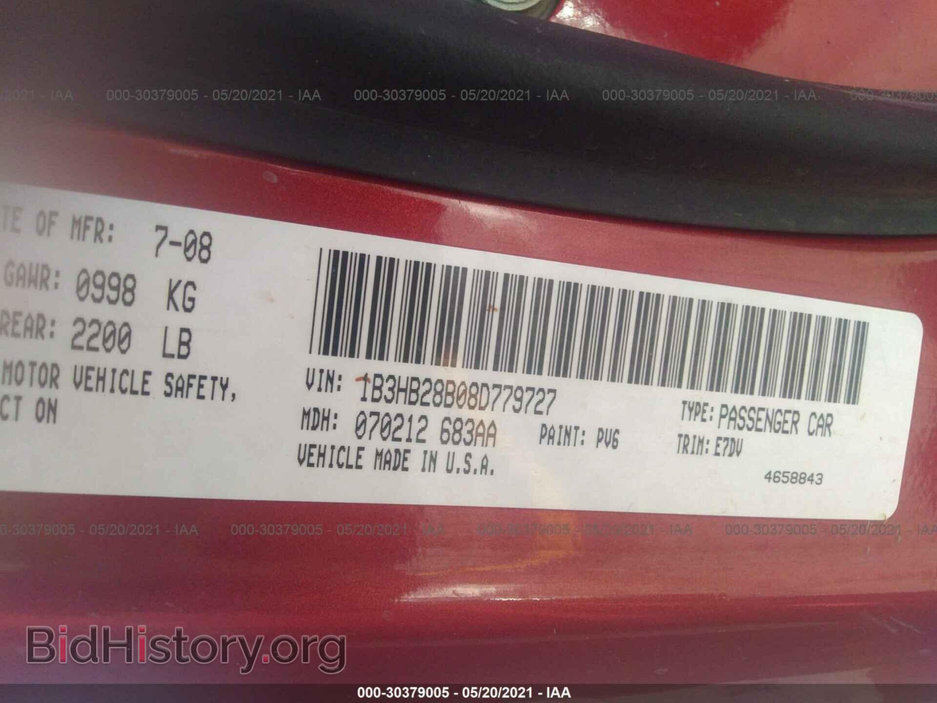 2008 DODGE CALIBER - VIN: 1B3HB28B08D779727 - Photo 9