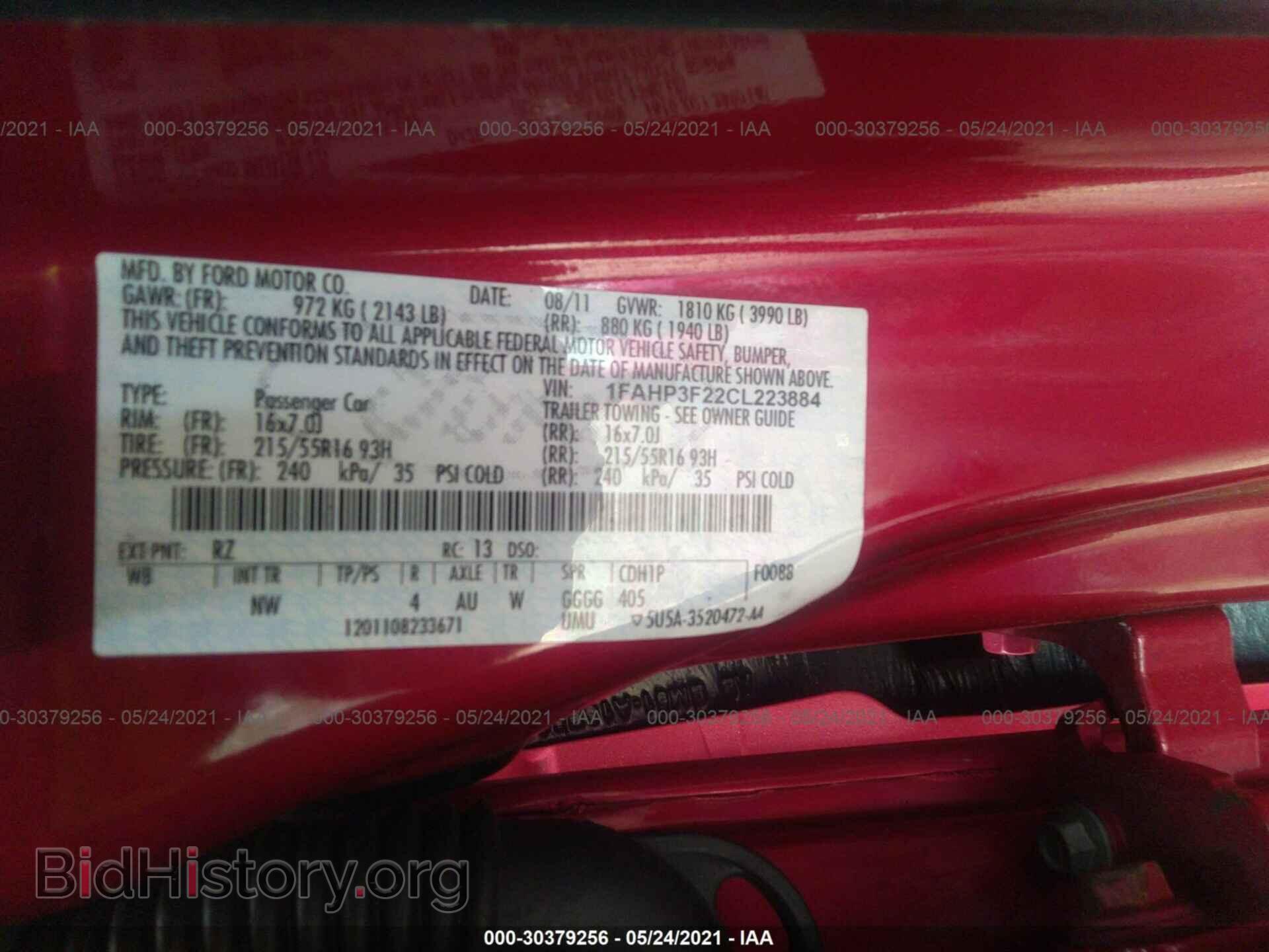 2012 FORD FOCUS - VIN: 1FAHP3F22CL223884 - Фото 9