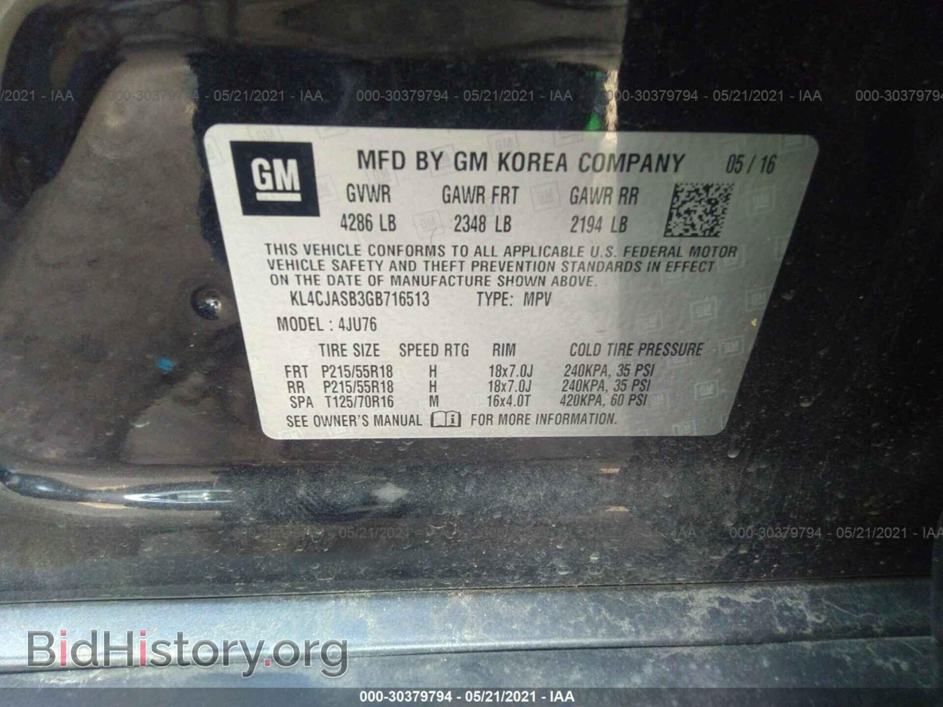 2016 BUICK ENCORE - VIN: KL4CJASB3GB716513 - Photo 9