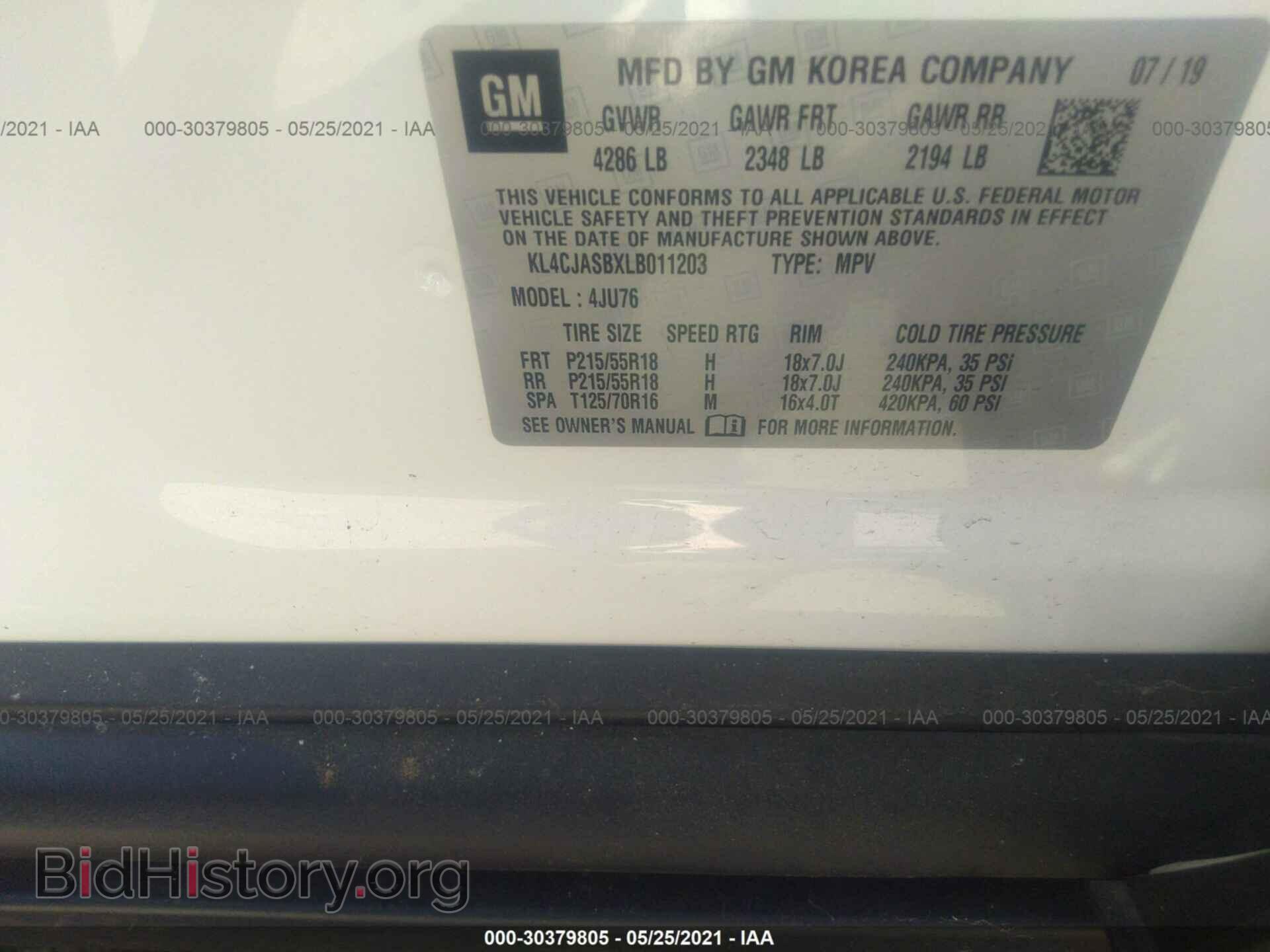 2020 BUICK ENCORE - VIN: KL4CJASBXLB011203 - Фото 9