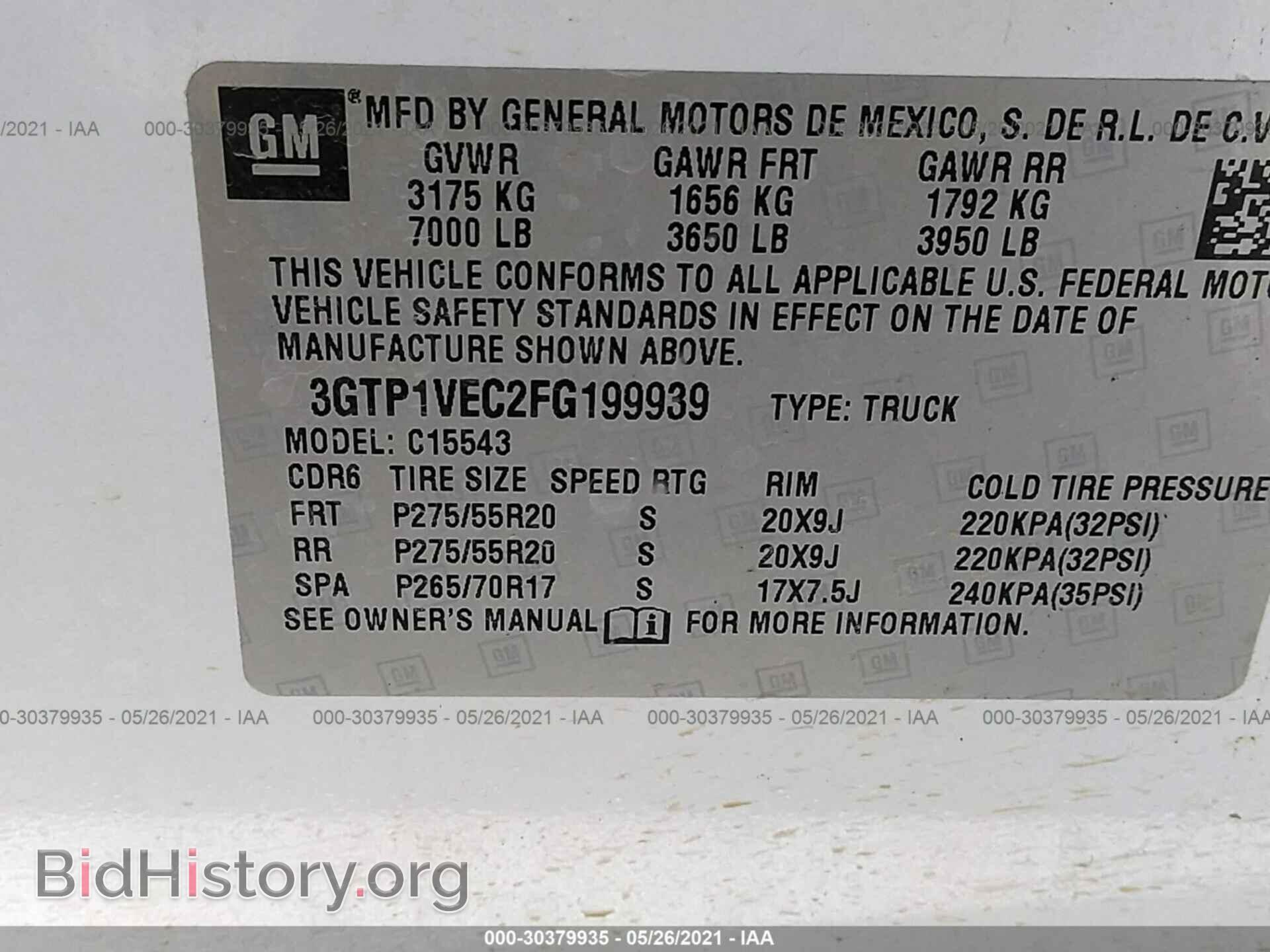 2015 GMC SIERRA 1500 - VIN: 3GTP1VEC2FG199939 - Photo 9