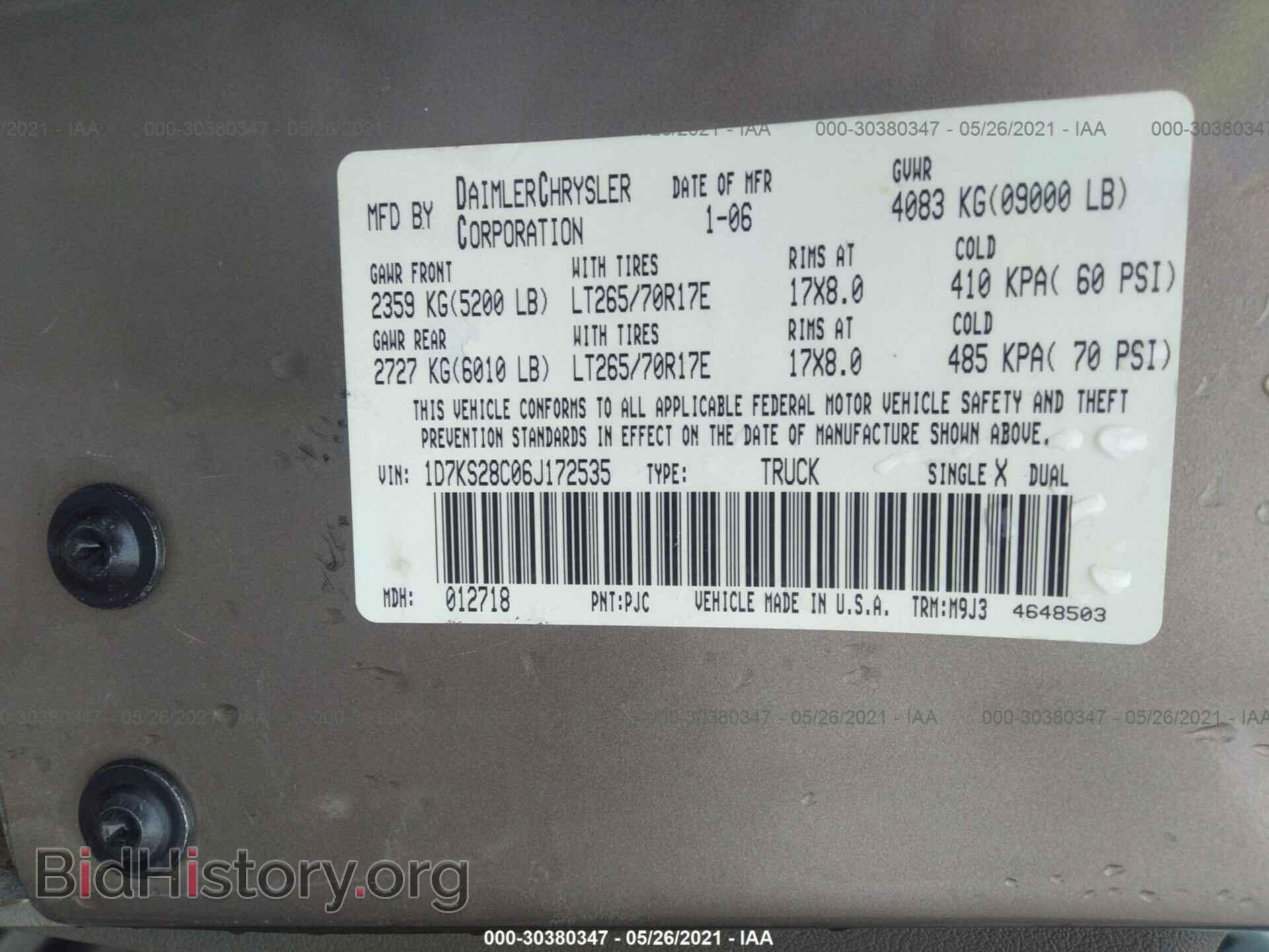 2006 DODGE RAM 2500 - VIN: 1D7KS28C06J172535 - Фото 9