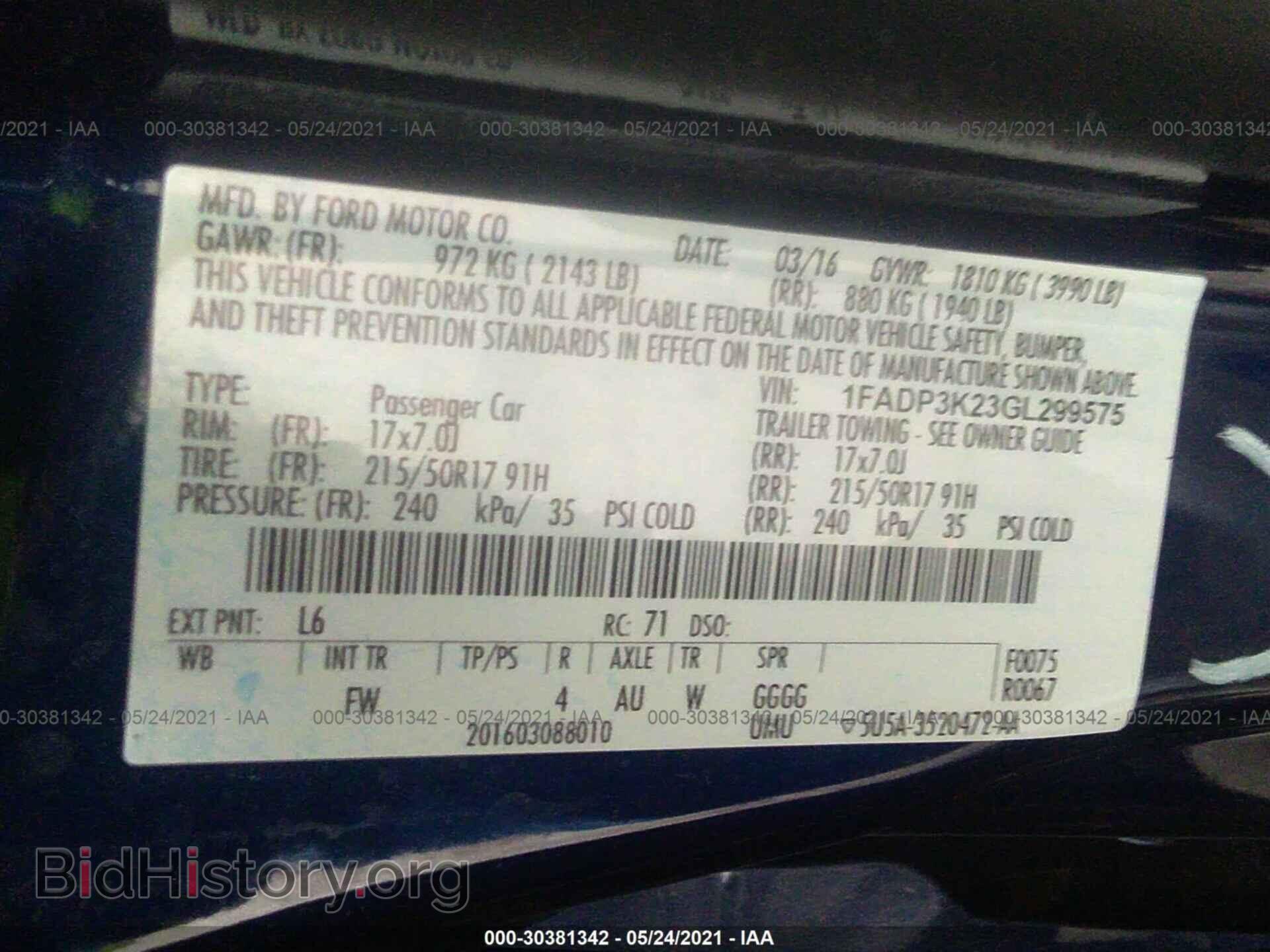 2016 FORD FOCUS - VIN: 1FADP3K23GL299575 - Photo 9