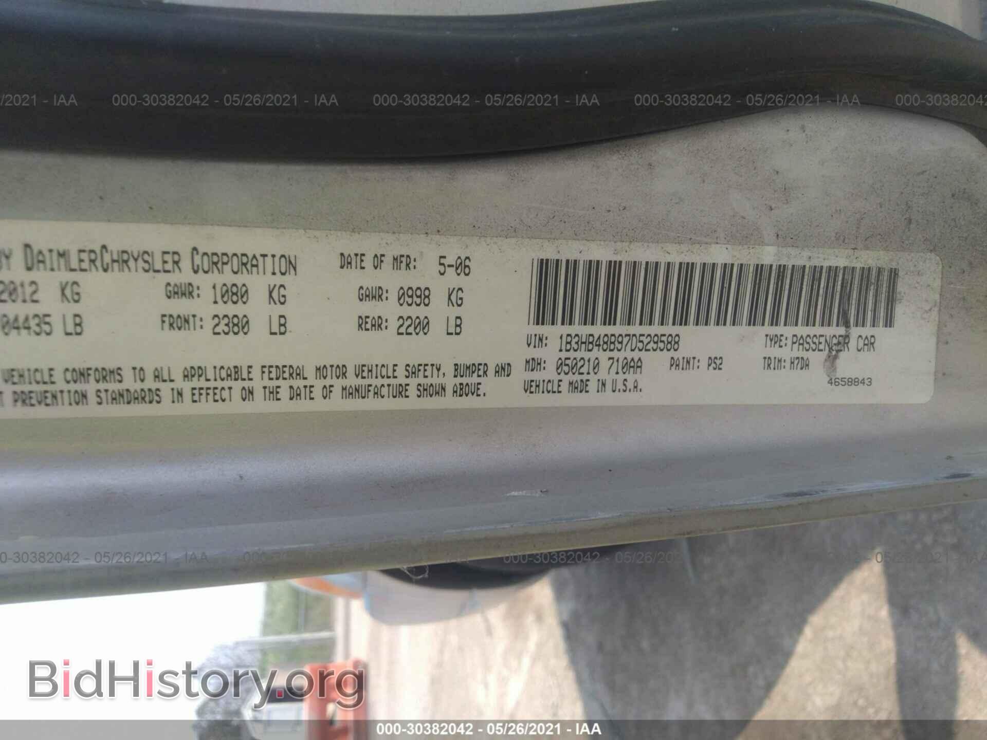 2007 DODGE CALIBER - VIN: 1B3HB48B97D529588 - Фото 9