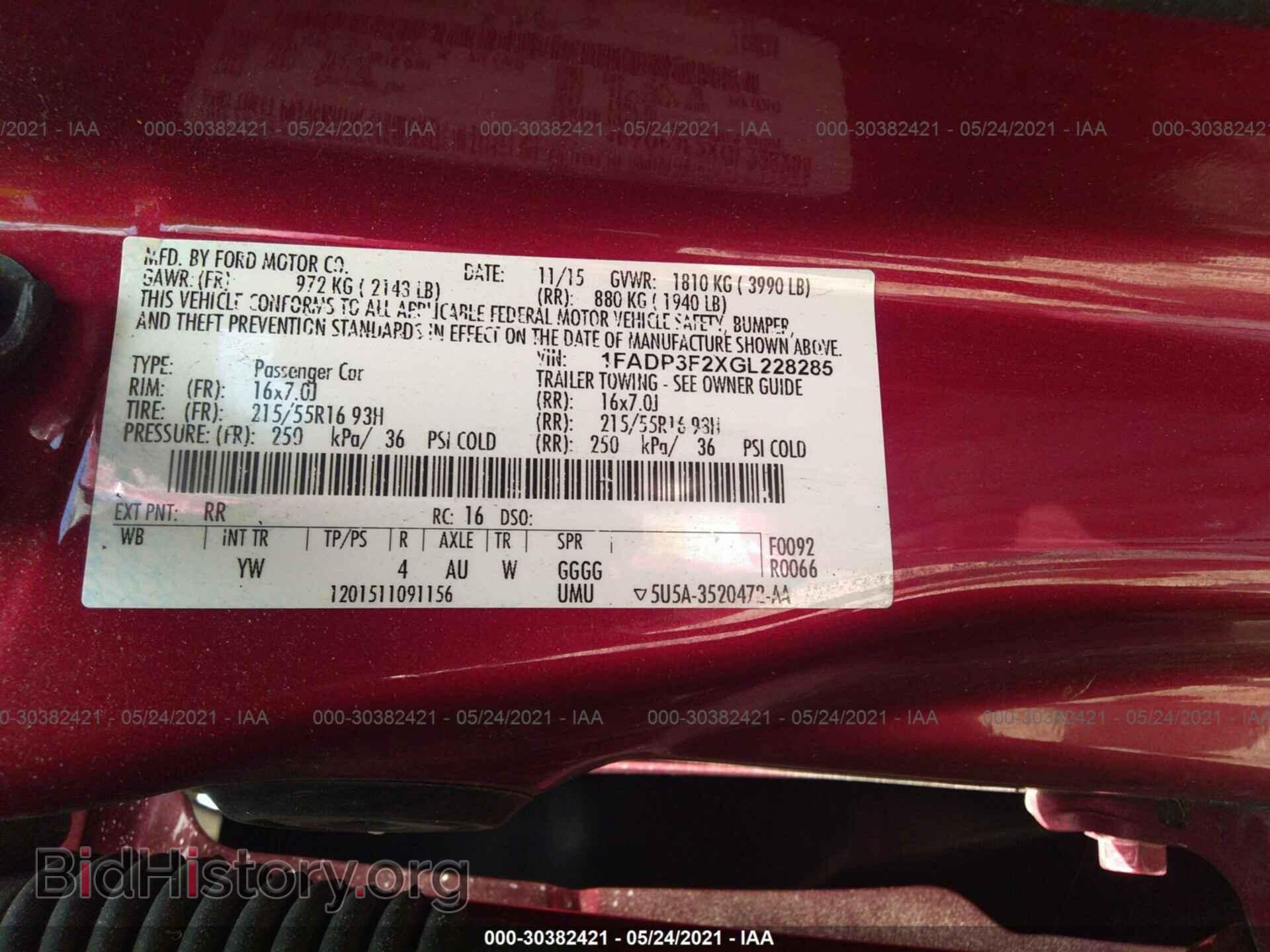 2016 FORD FOCUS - VIN: 1FADP3F2XGL228285 - Фото 9