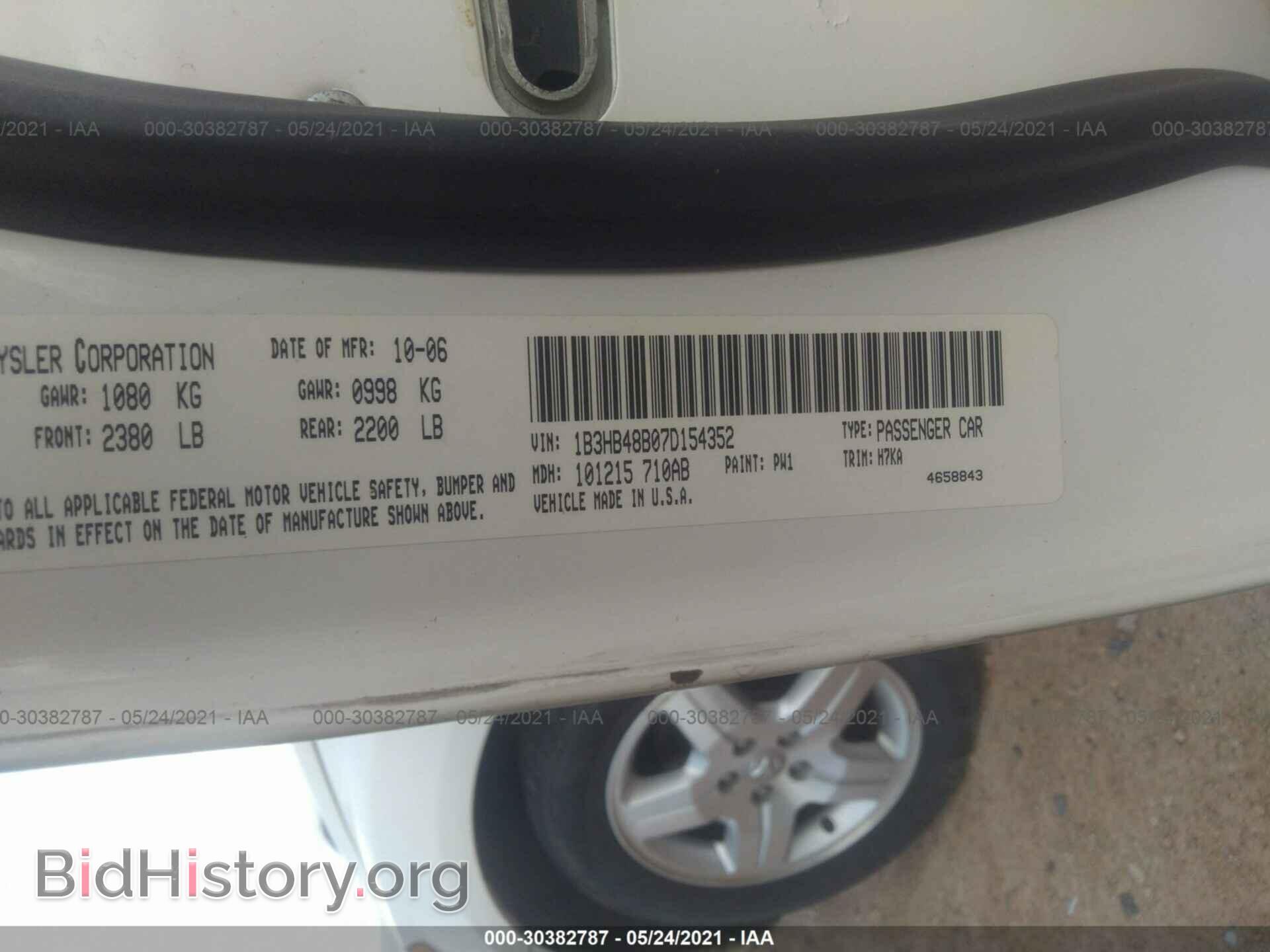 2007 DODGE CALIBER - VIN: 1B3HB48B07D154352 - Фото 9