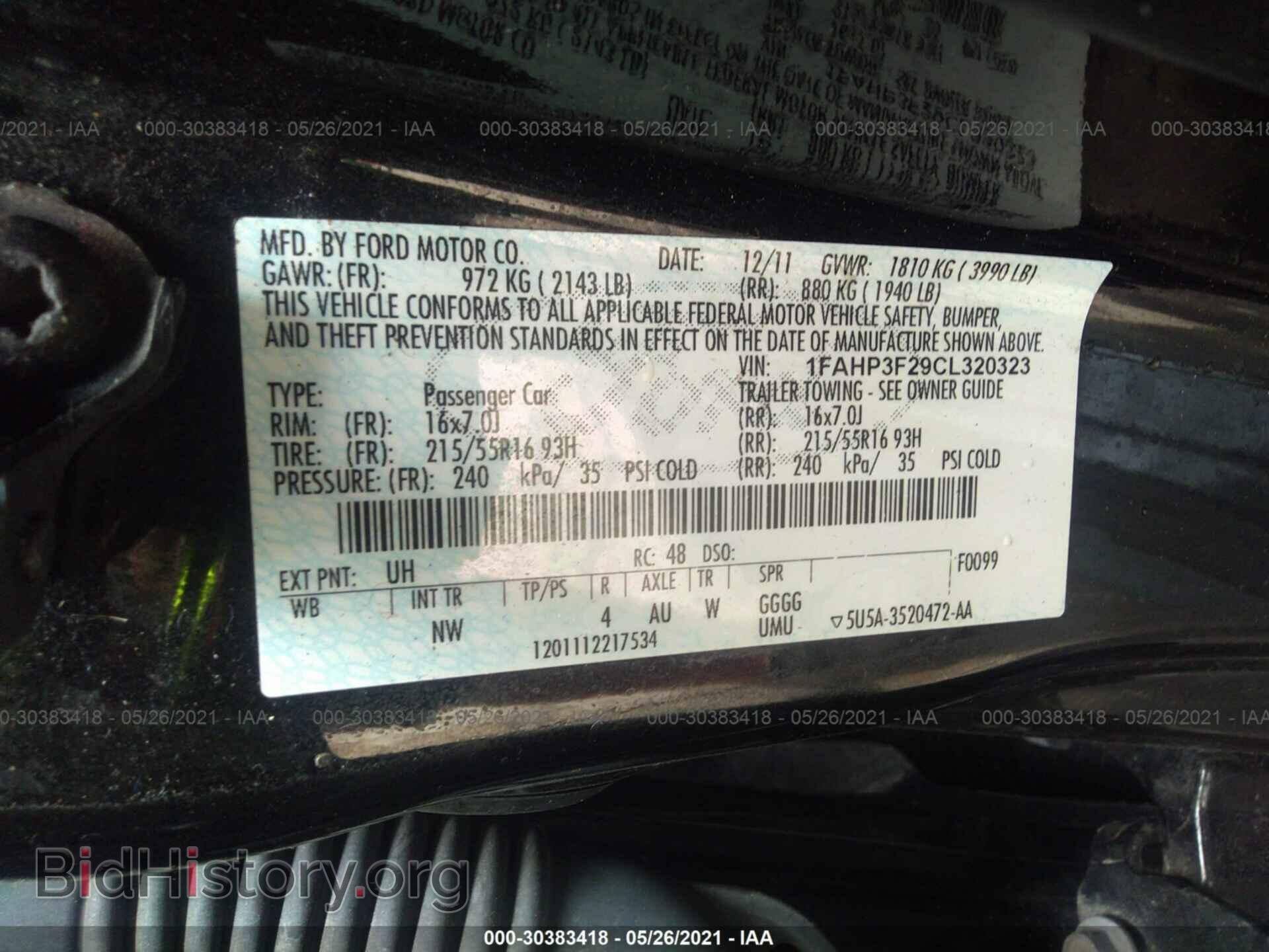 2012 FORD FOCUS - VIN: 1FAHP3F29CL320323 - Фото 9