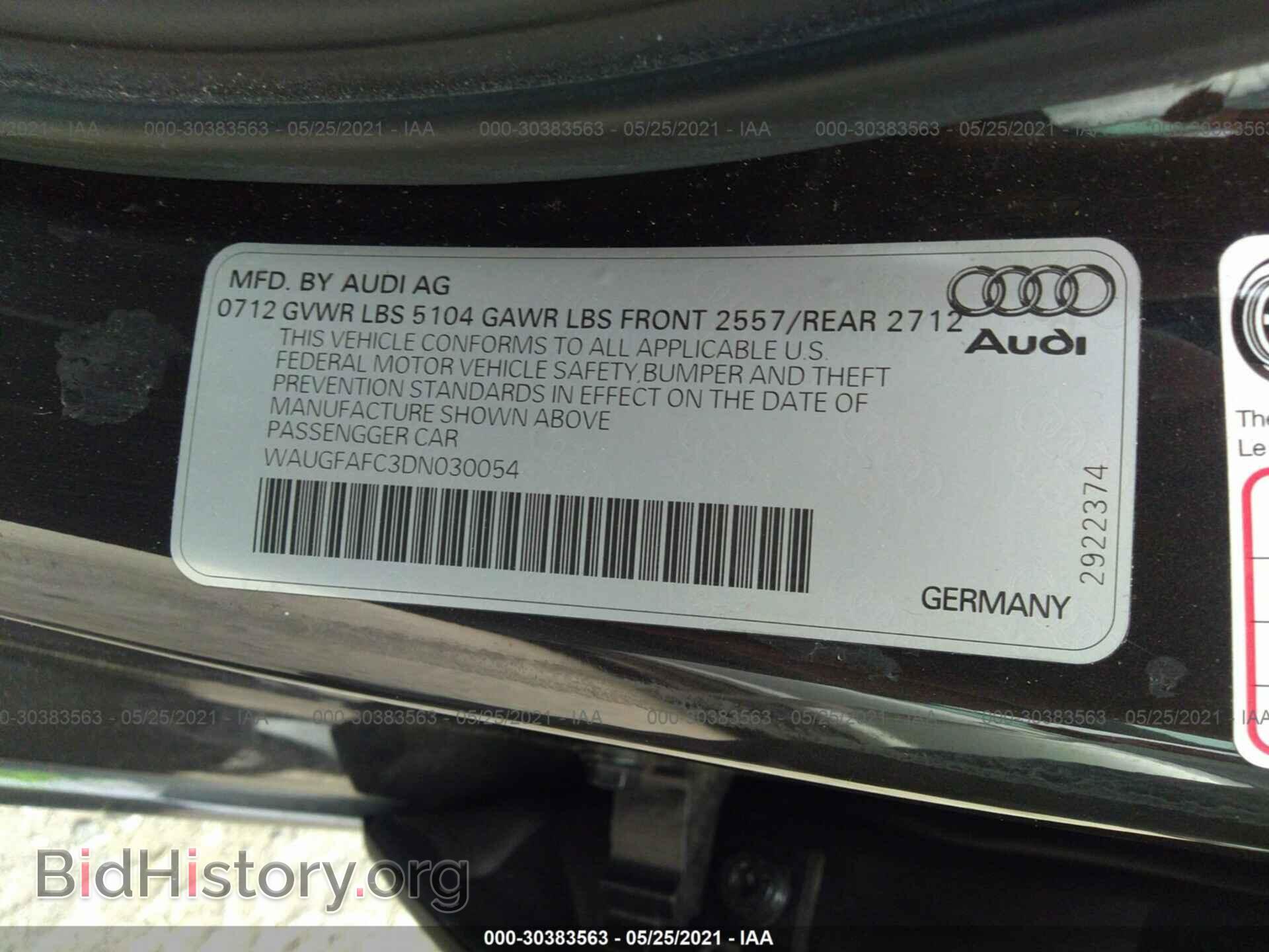 2013 AUDI A6 - VIN: WAUGFAFC3DN030054 - Фото 9