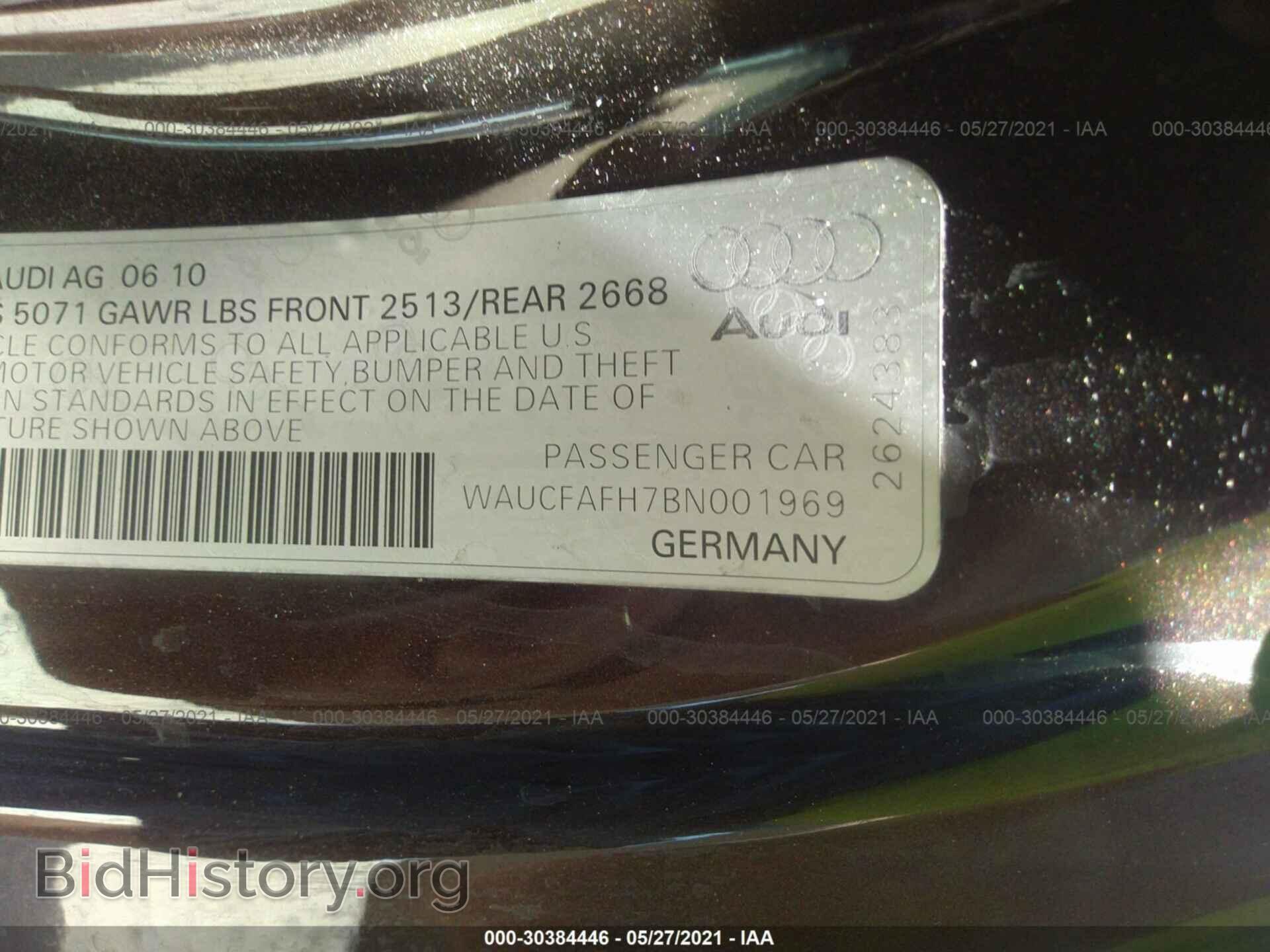 2011 AUDI A5 - VIN: WAUCFAFH7BN001969 - Фото 9