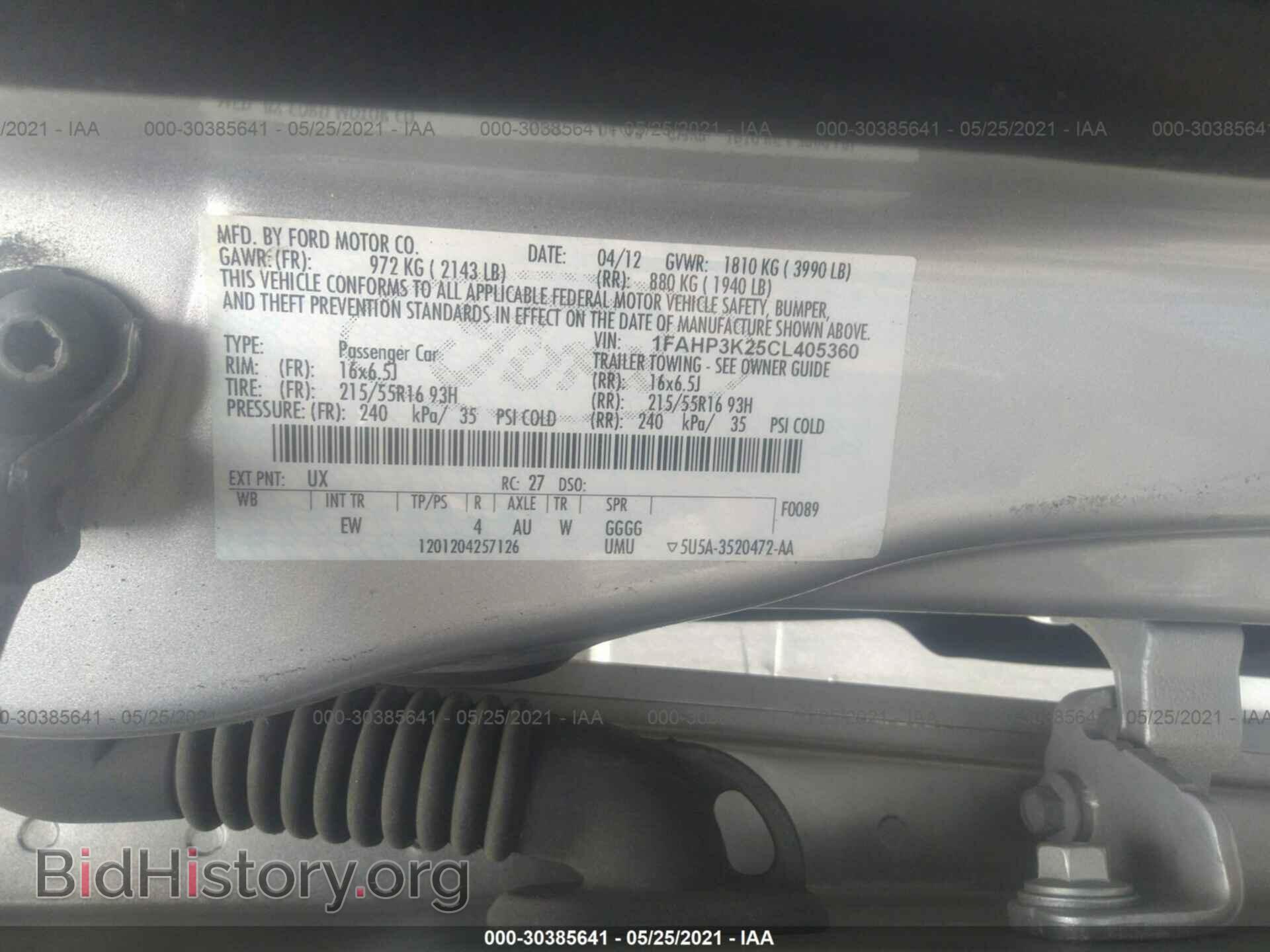 2012 FORD FOCUS - VIN: 1FAHP3K25CL405360 - Фото 9