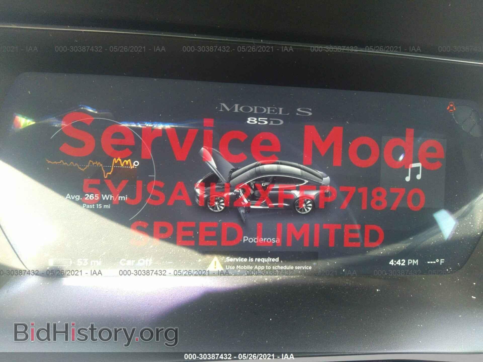 2015 TESLA MODEL S - VIN: 5YJSA1H2XFFP71870 - Фото 7