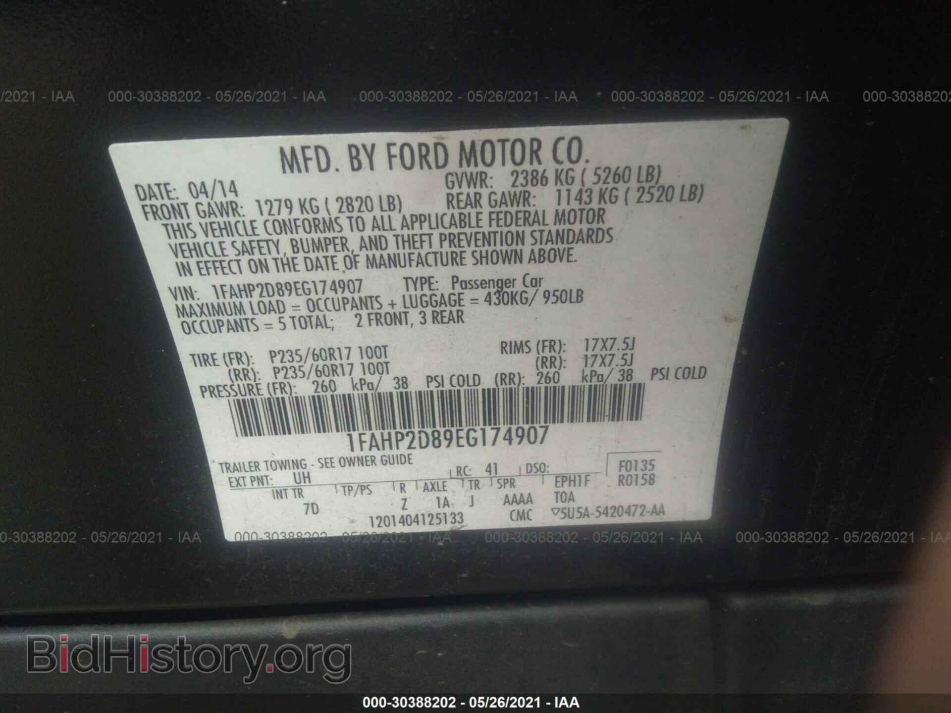 2014 FORD TAURUS - VIN: 1FAHP2D89EG174907 - Photo 9