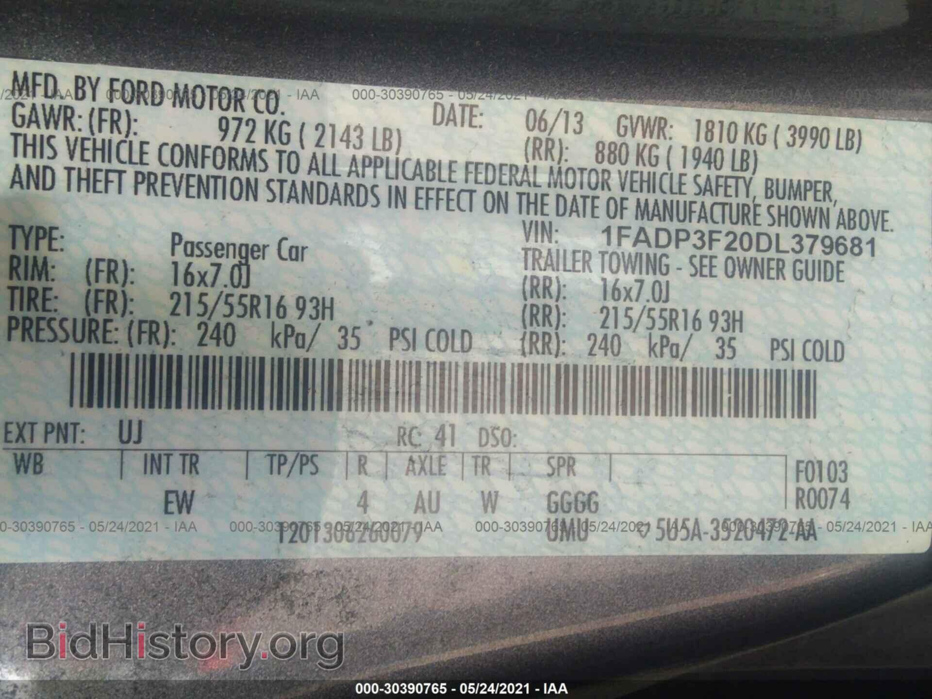 2013 FORD FOCUS - VIN: 1FADP3F20DL379681 - Photo 9