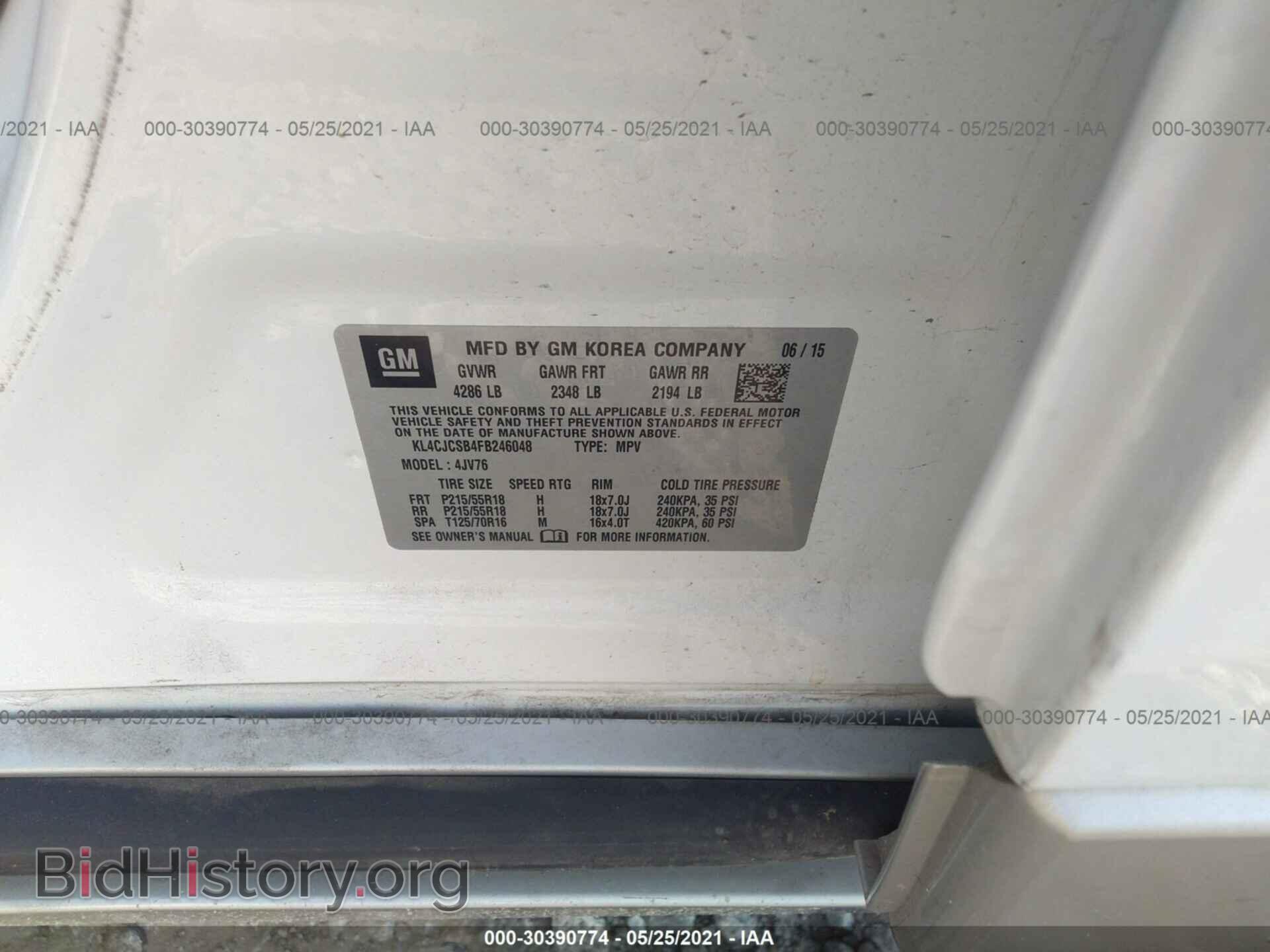2015 BUICK ENCORE - VIN: KL4CJCSB4FB246048 - Фото 9