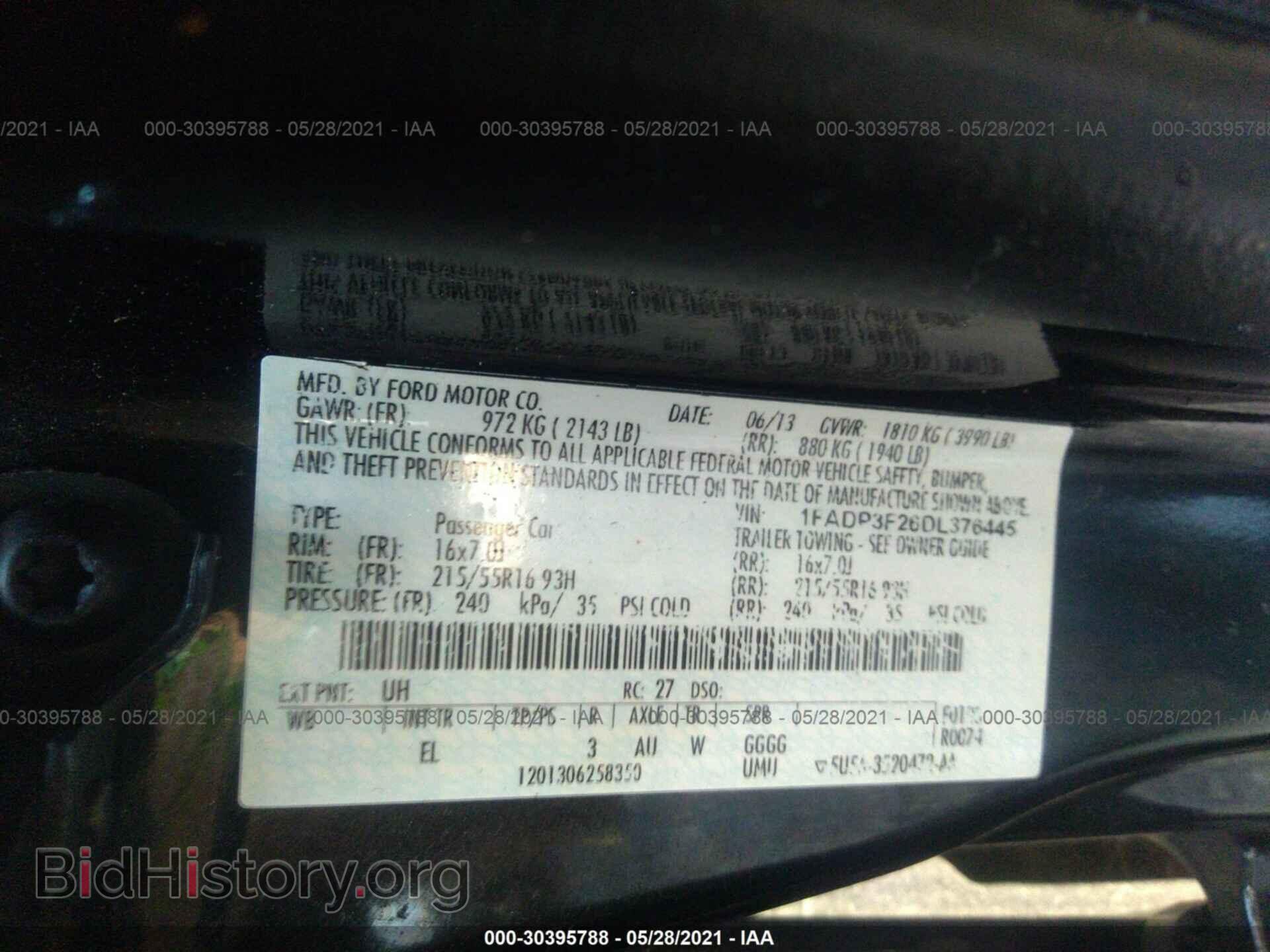 2013 FORD FOCUS - VIN: 1FADP3F26DL376445 - Фото 9