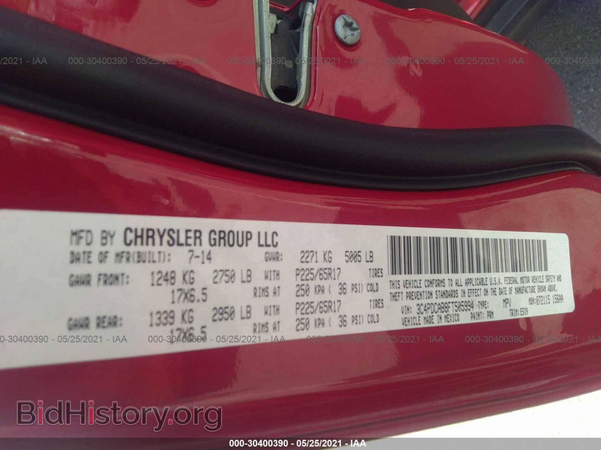 2015 DODGE JOURNEY - VIN: 3C4PDCAB8FT505994 - Фото 9