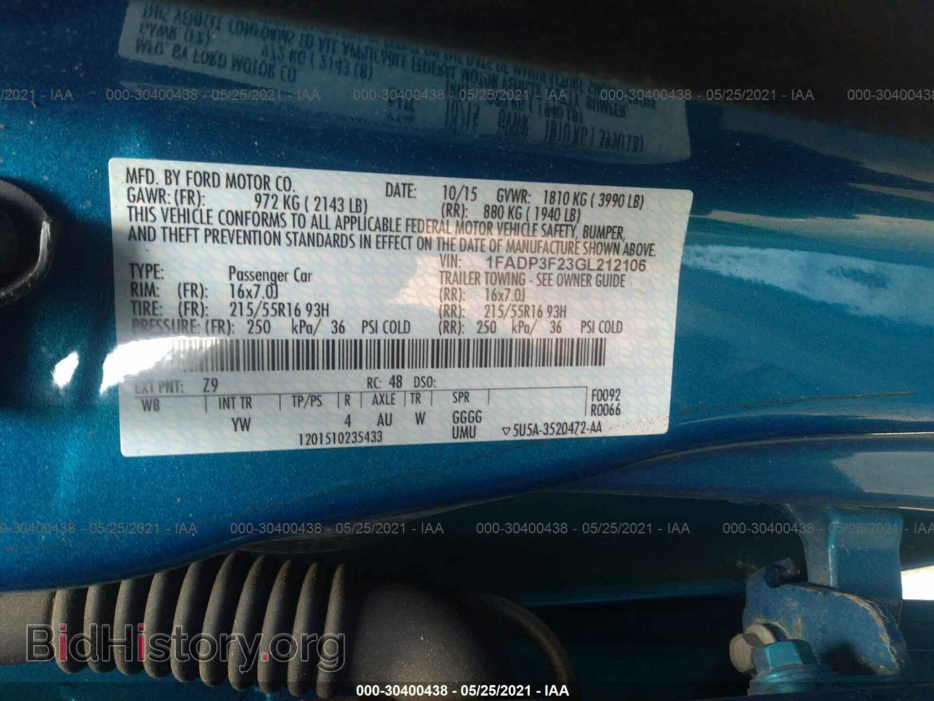 2016 FORD FOCUS - VIN: 1FADP3F23GL212106 - Photo 9