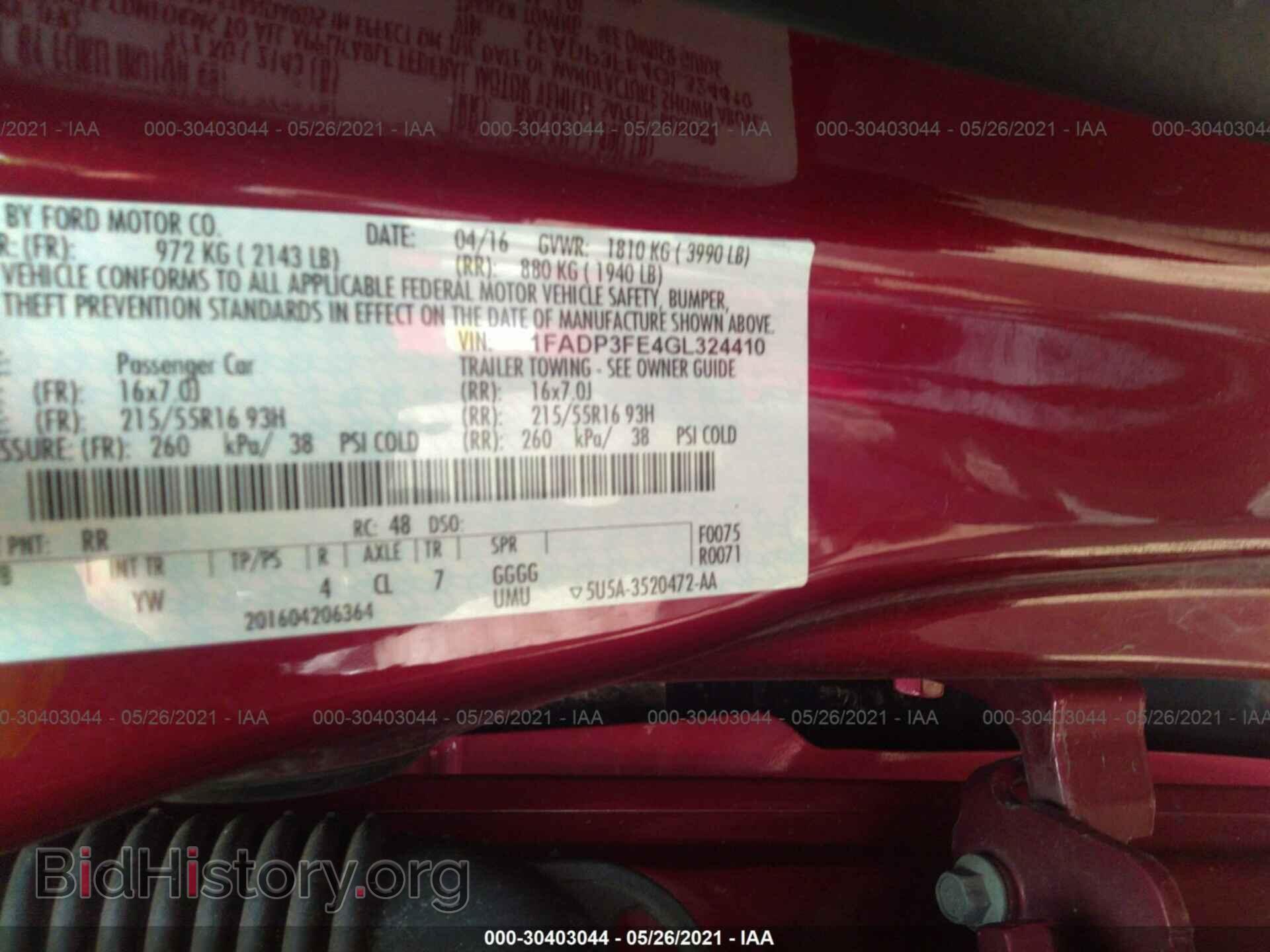 2016 FORD FOCUS - VIN: 1FADP3FE4GL324410 - Фото 9