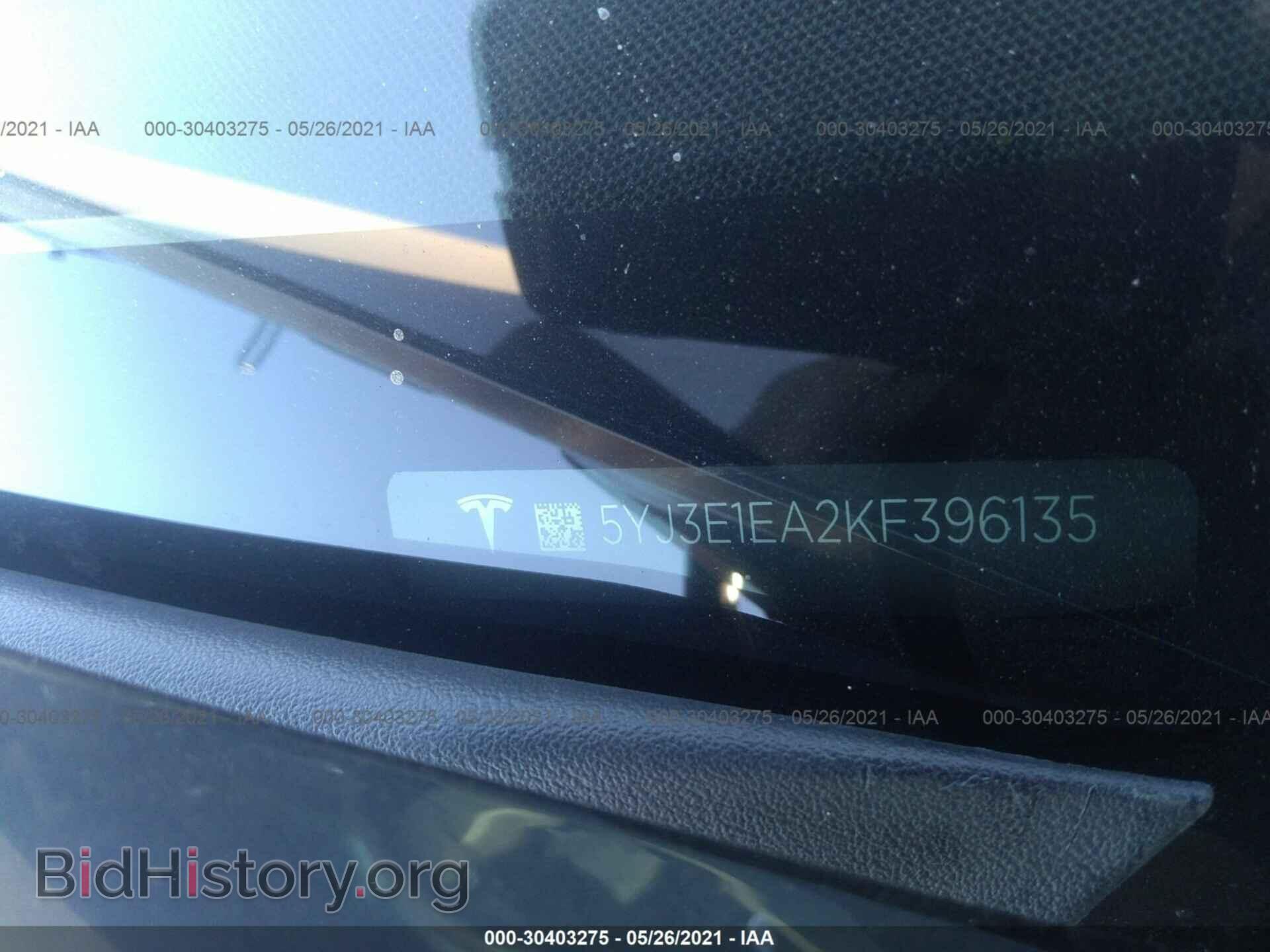 2019 TESLA MODEL 3 - VIN: 5YJ3E1EA2KF396135 - Фото 9