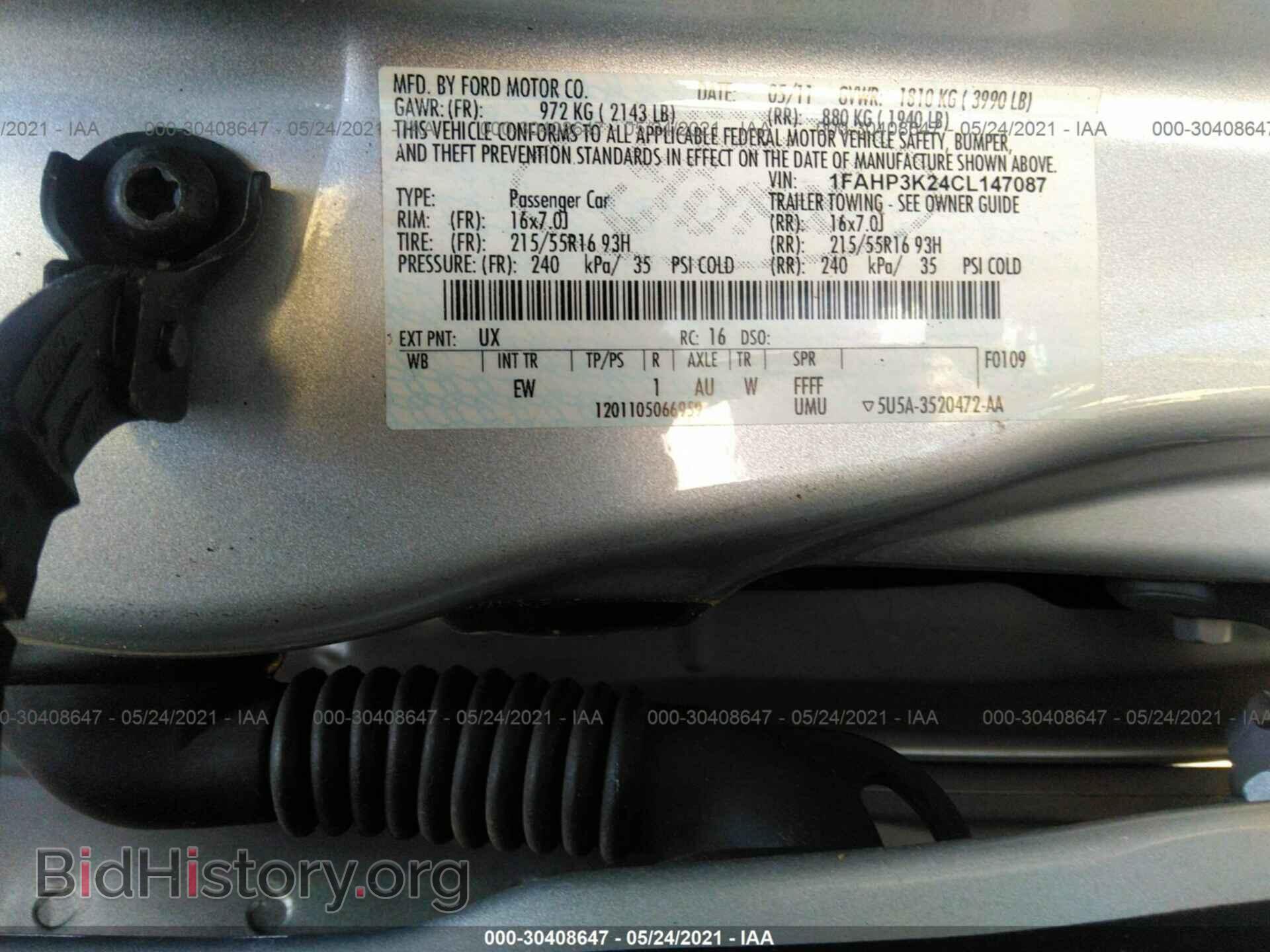 2012 FORD FOCUS - VIN: 1FAHP3K24CL147087 - Фото 9