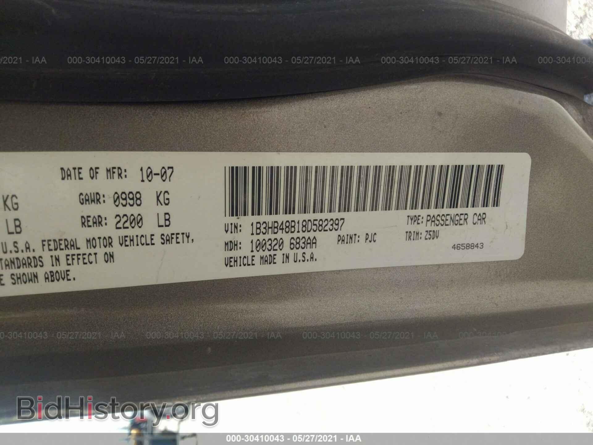 2008 DODGE CALIBER - VIN: 1B3HB48B18D582397 - Фото 9