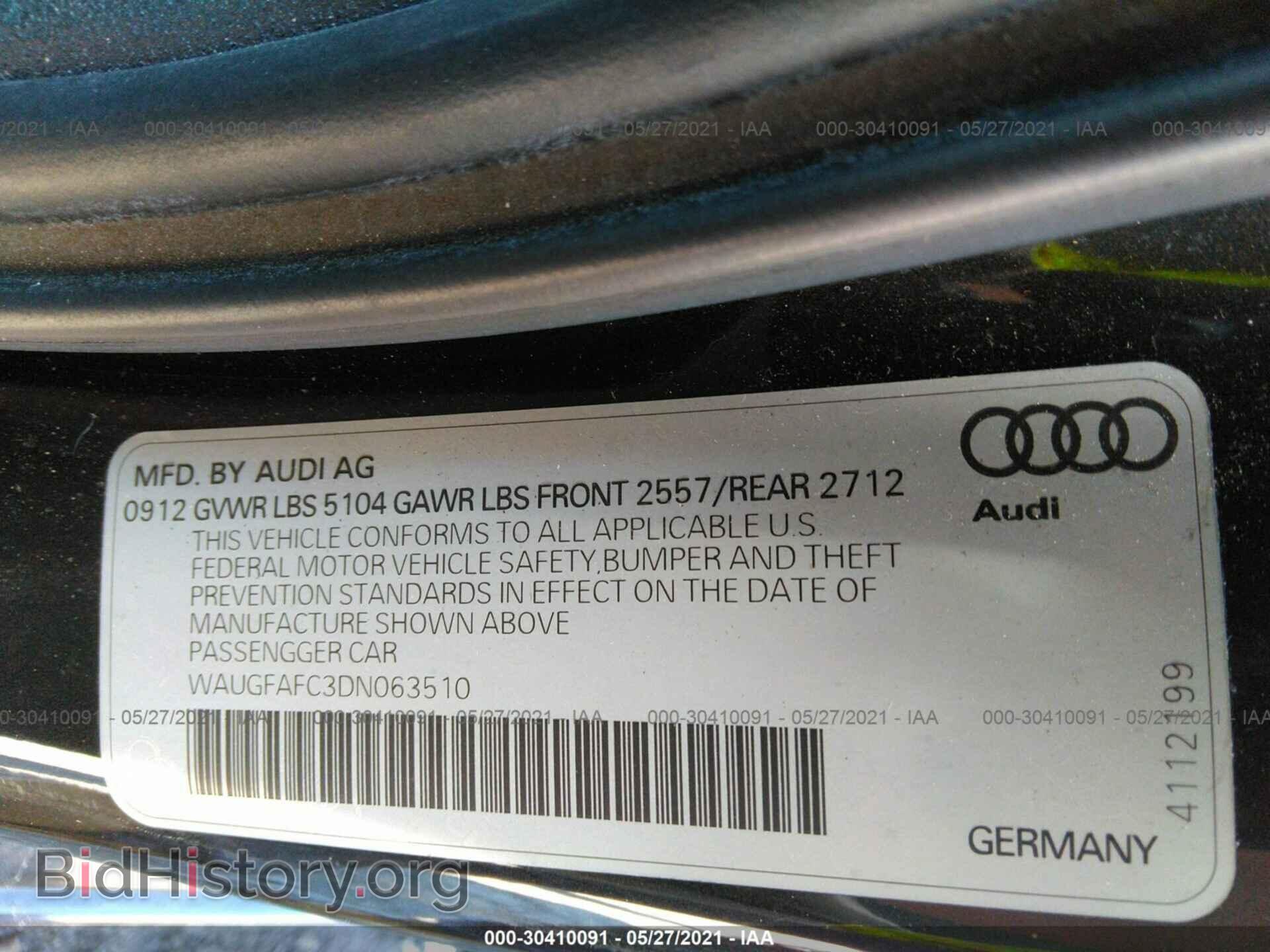 2013 AUDI A6 - VIN: WAUGFAFC3DN063510 - Photo 9