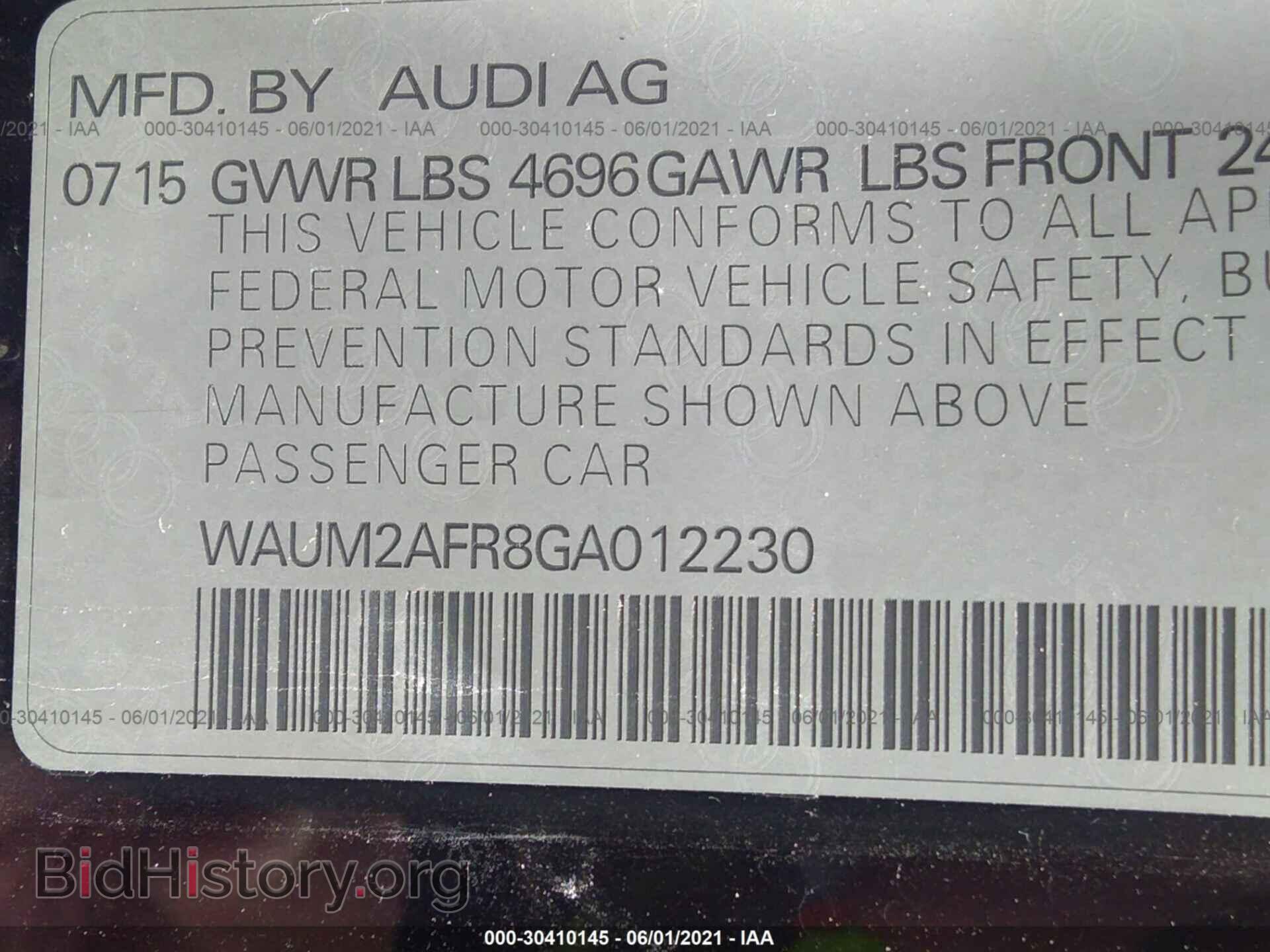 2016 AUDI A5 - VIN: WAUM2AFR8GA012230 - Фото 9
