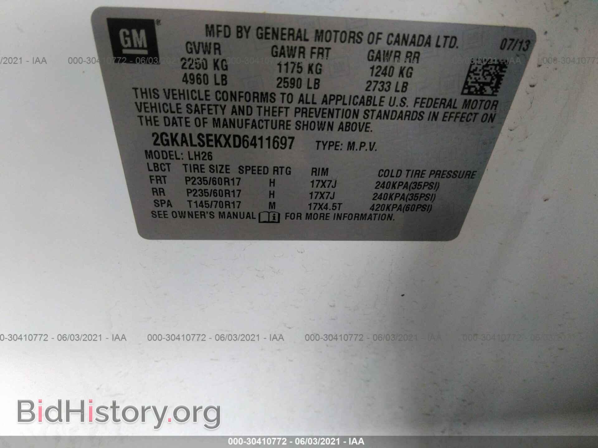 2013 GMC TERRAIN - VIN: 2GKALSEKXD6411697 - Фото 9