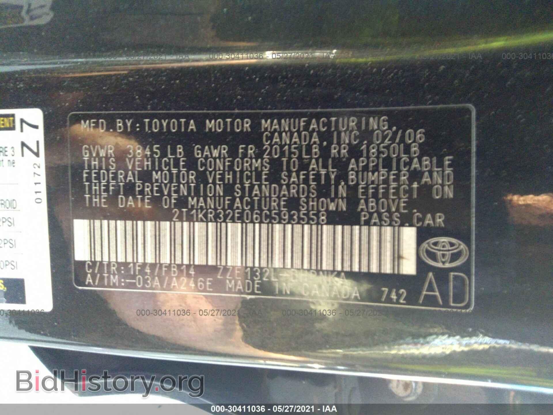 2006 TOYOTA MATRIX - VIN: 2T1KR32E06C593558 - Фото 9